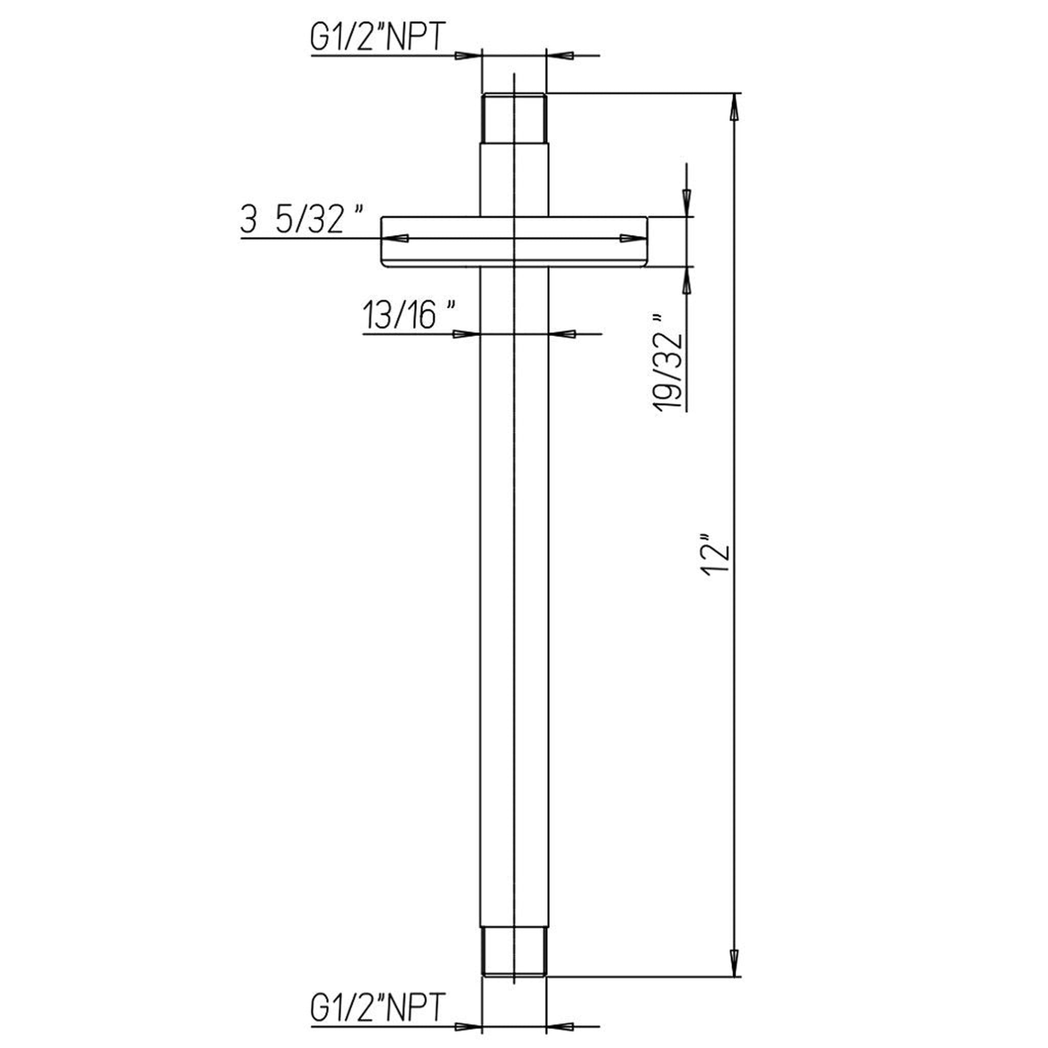 LaToscana by Paini, LaToscana Shower Line 12" Round Brushed Nickel Ceiling-Mounted Shower Arm