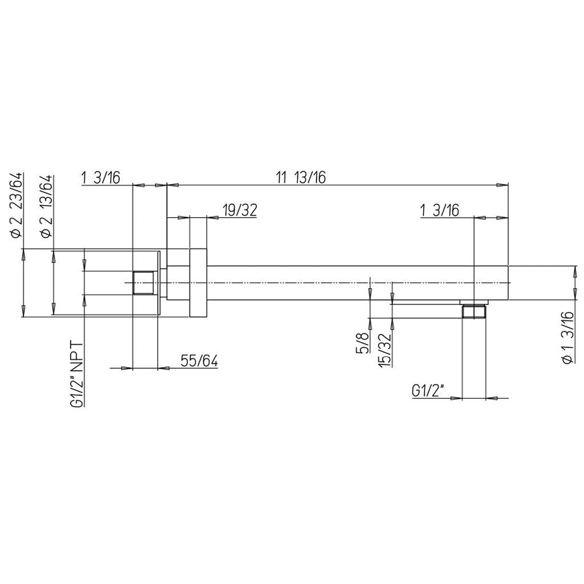 LaToscana by Paini, LaToscana Shower Line 12" Round Brushed Nickel Wall-Mounted Shower Arm