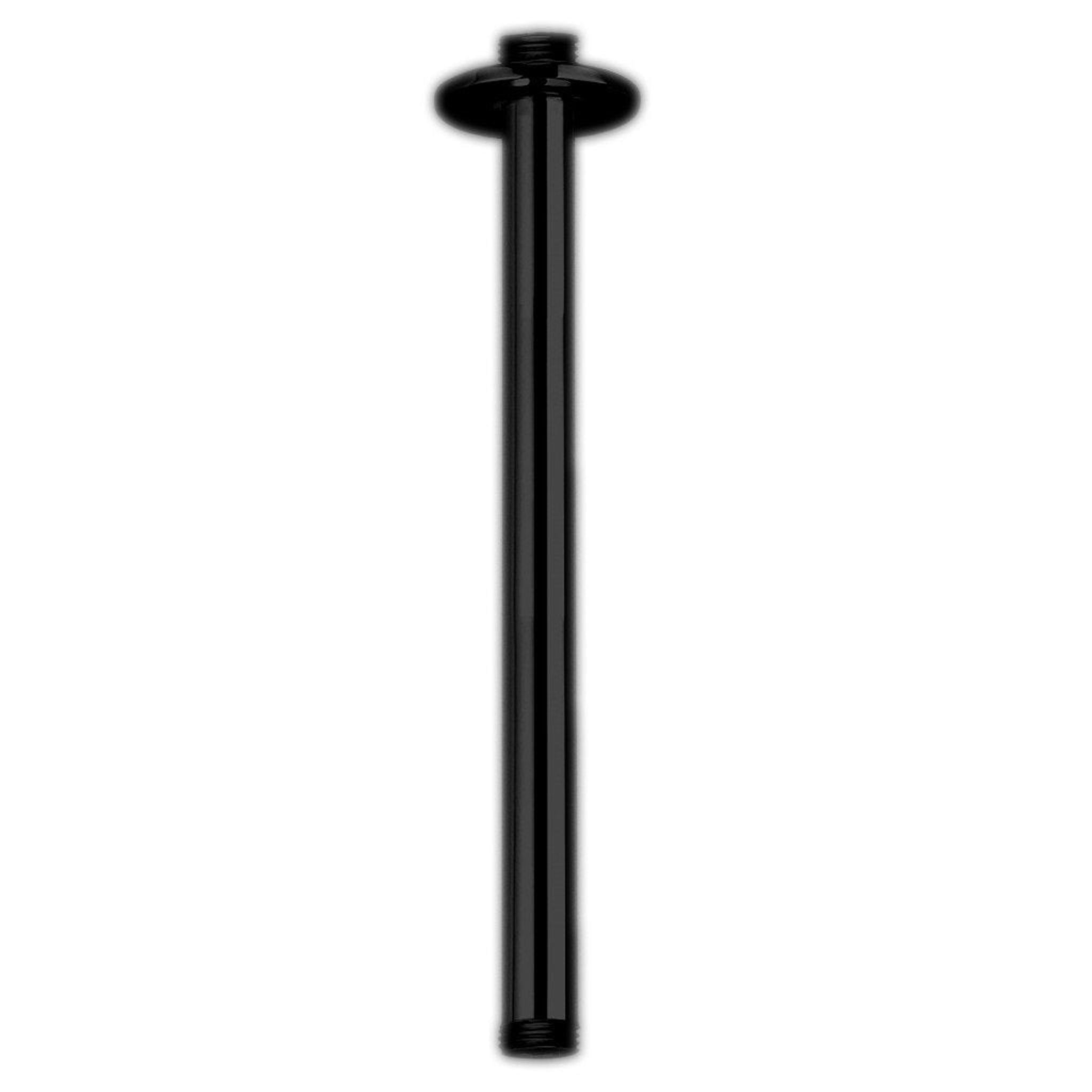 LaToscana by Paini, LaToscana Shower Line 12" Round Matt Black Ceiling-Mounted Shower Arm