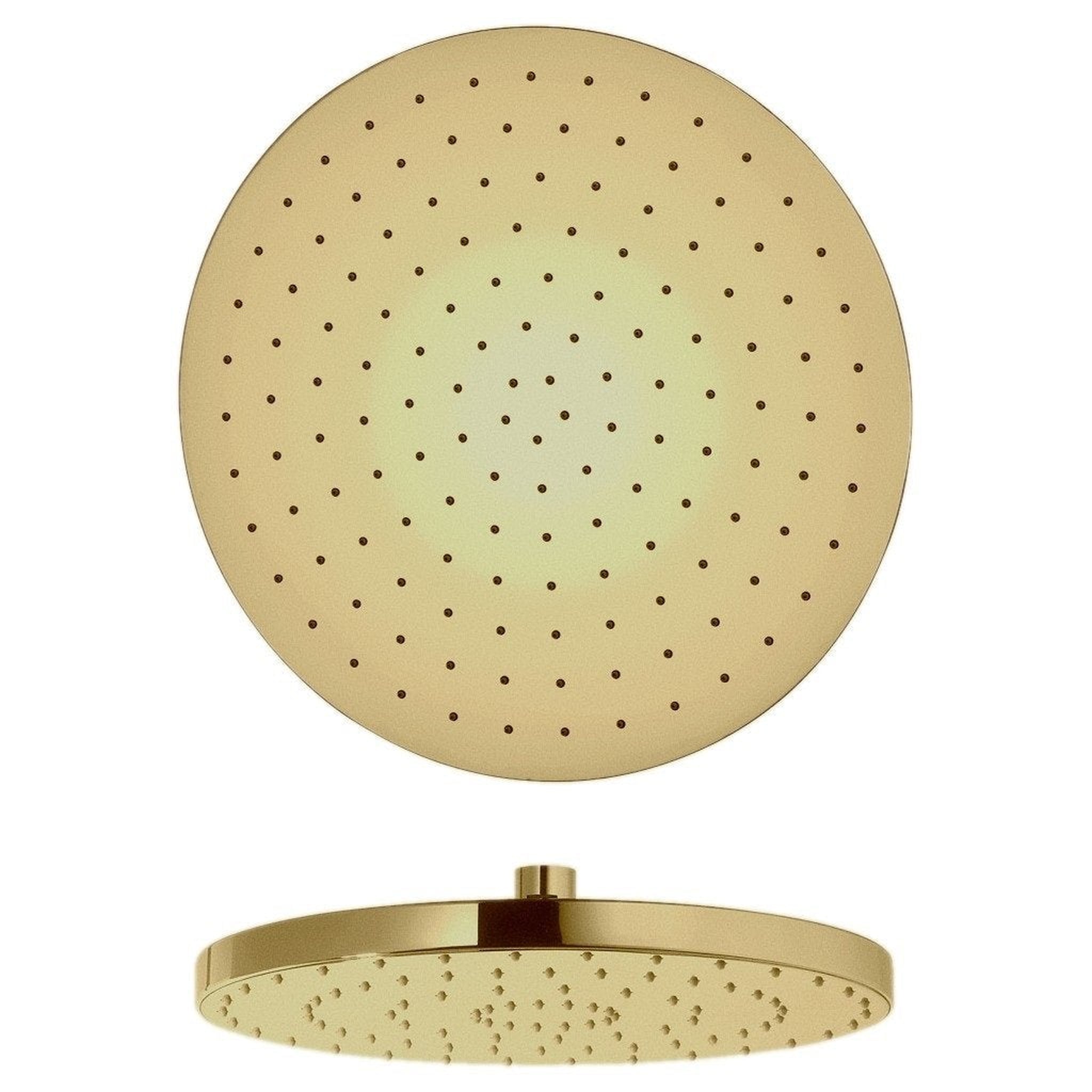 LaToscana by Paini, LaToscana Shower Line 12" Round Matt Gold Brass Shower Head