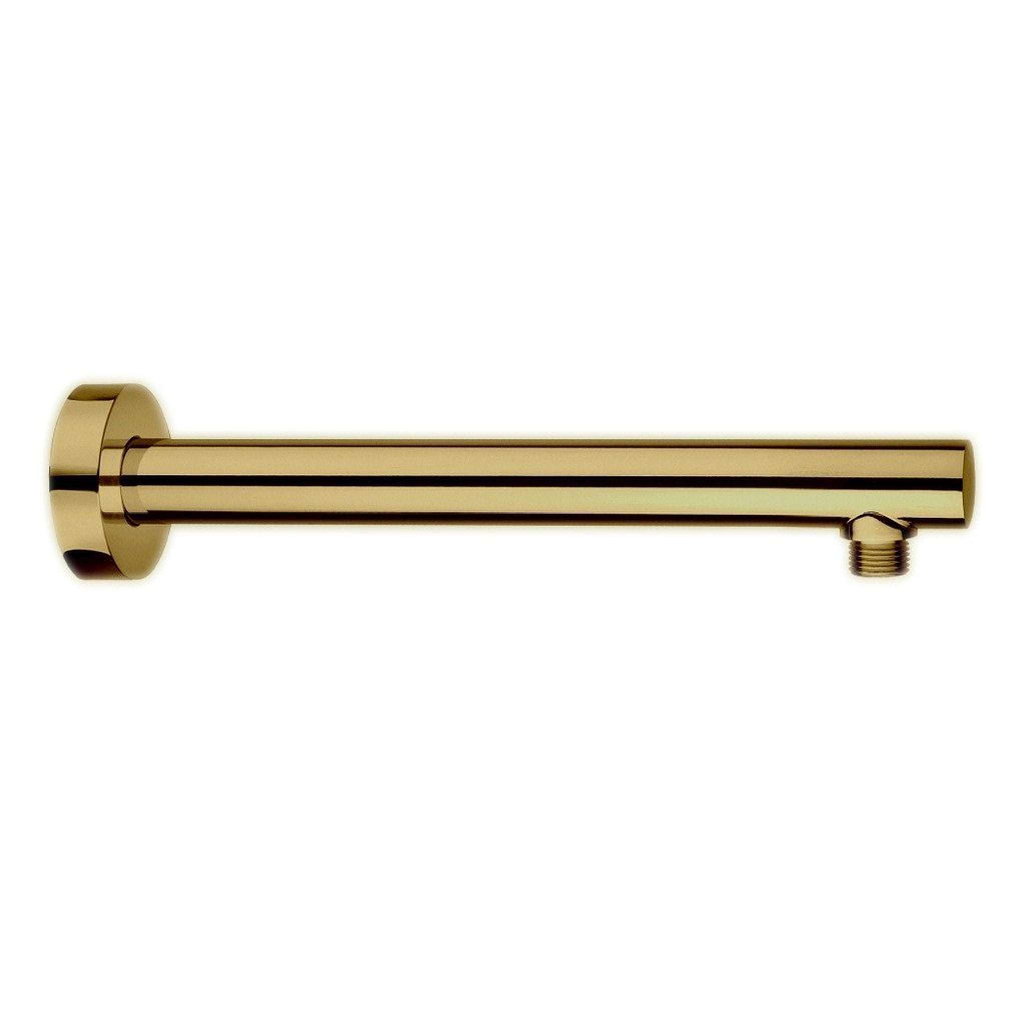 LaToscana by Paini, LaToscana Shower Line 12" Round Matt Gold Wall-Mounted Shower Arm