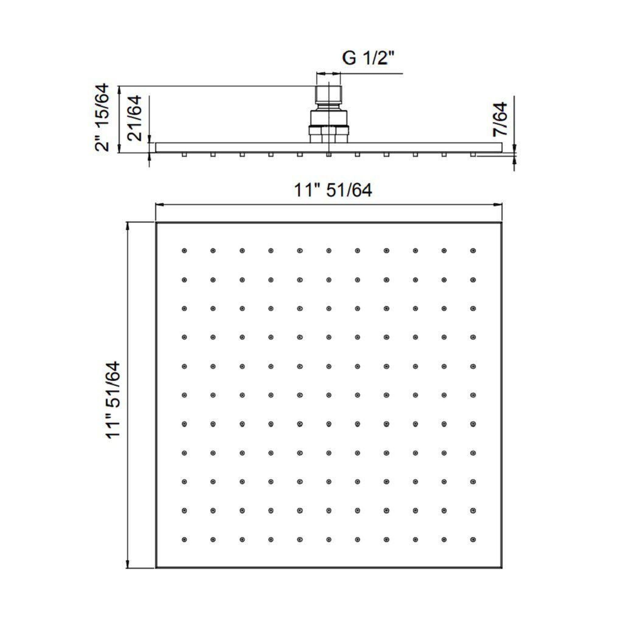 LaToscana by Paini, LaToscana Shower Line 12" Square Matt Black Brass Shower Head