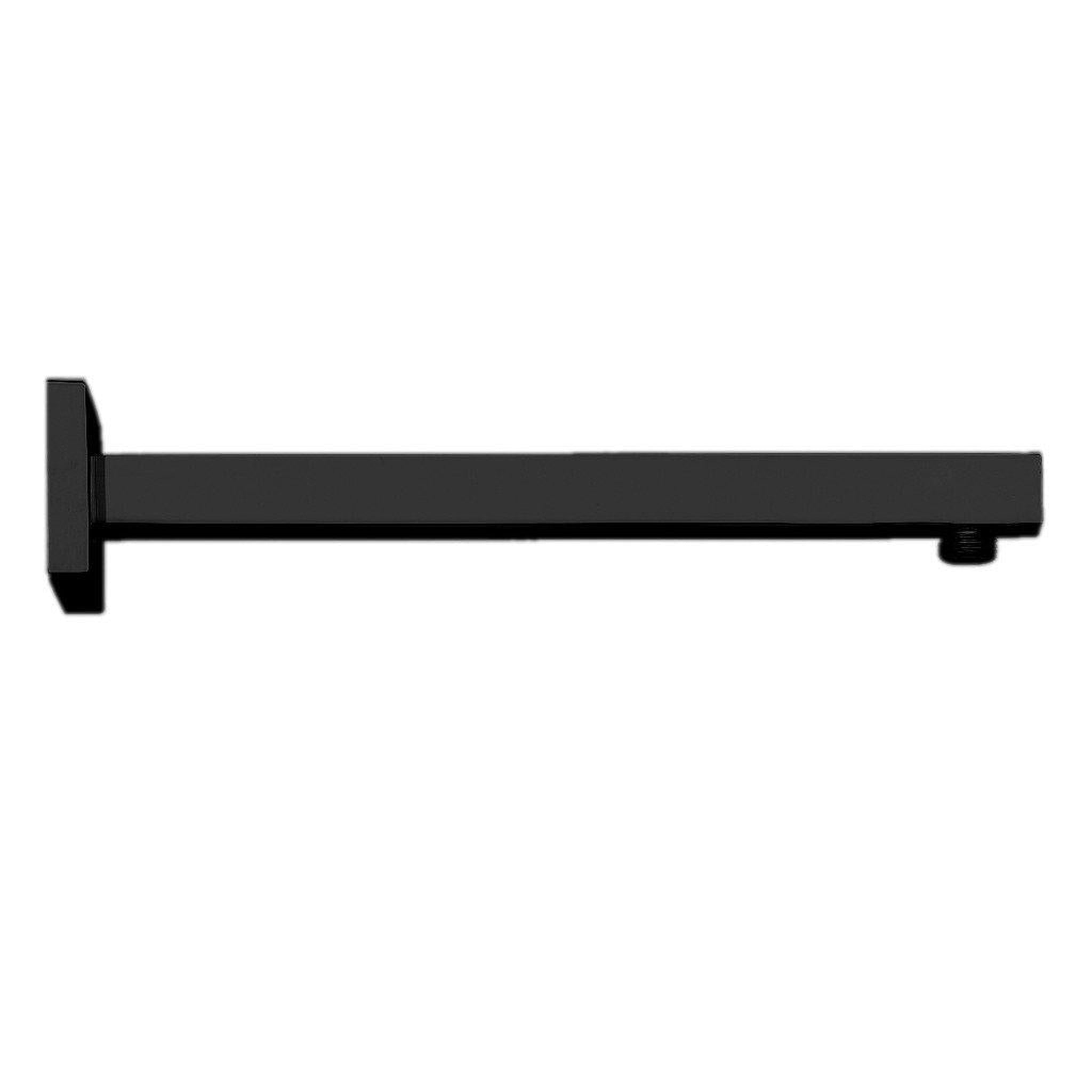 LaToscana by Paini, LaToscana Shower Line 12" Square Matt Black Wall-Mounted Shower Arm