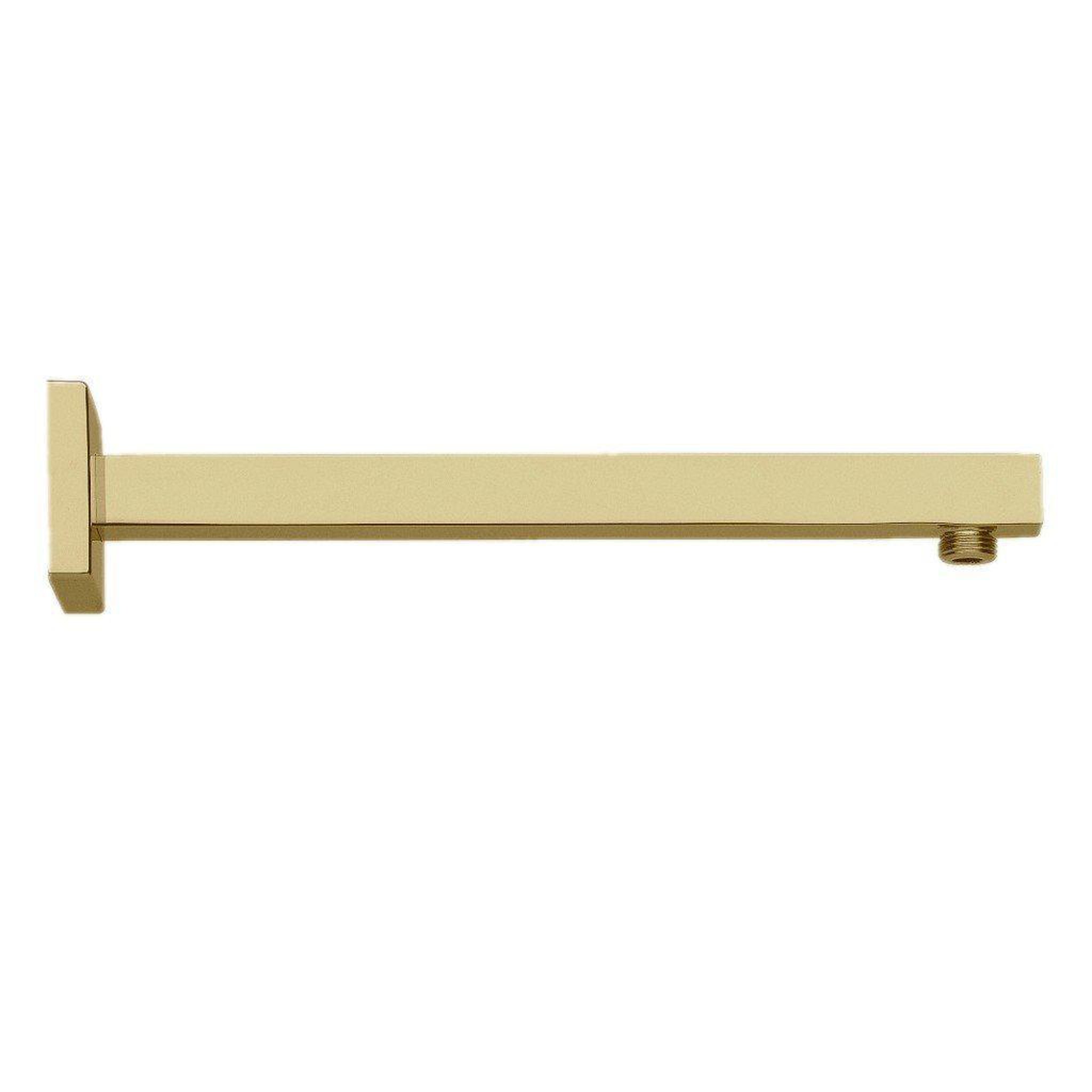 LaToscana by Paini, LaToscana Shower Line 12" Square Matt Gold Wall-Mounted Shower Arm