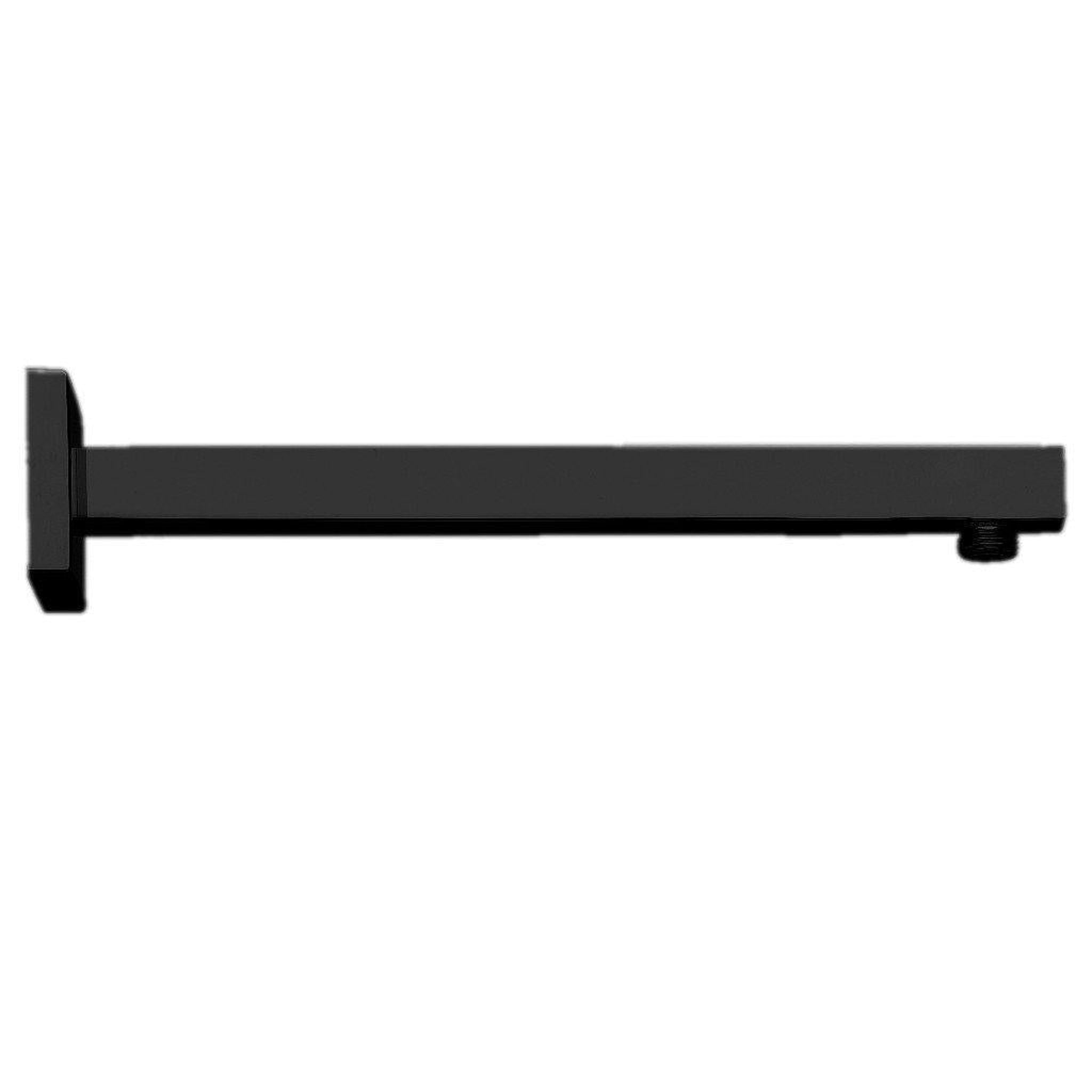 LaToscana by Paini, LaToscana Shower Line 16" Square Matt Black Wall-Mounted Shower Arm