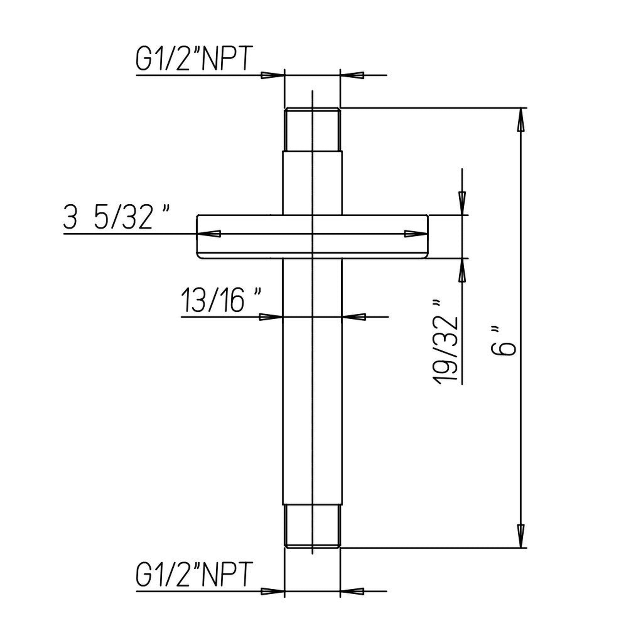 LaToscana by Paini, LaToscana Shower Line 6" Round Brushed Nickel Ceiling-Mounted Shower Arm