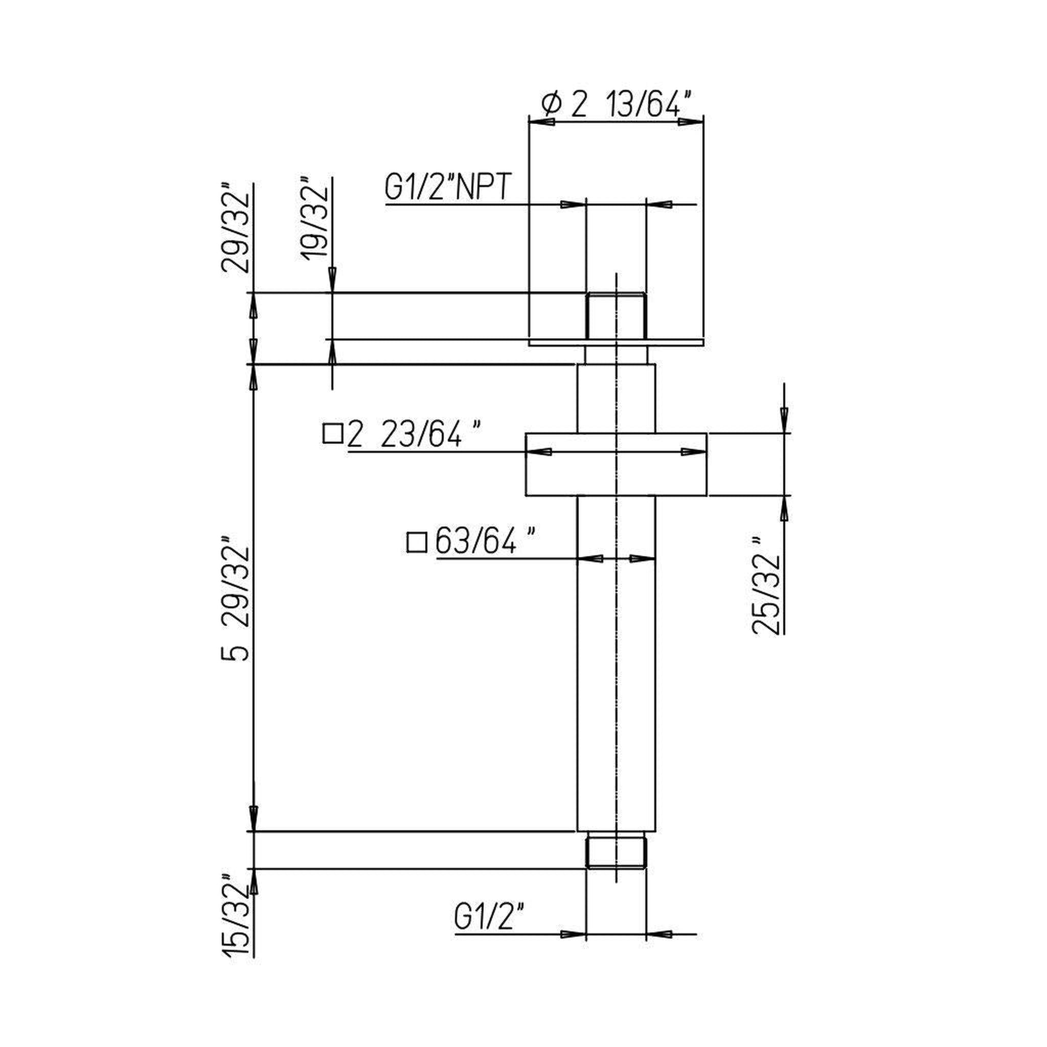 LaToscana by Paini, LaToscana Shower Line 6" Square Chrome Ceiling-Mounted Shower Arm