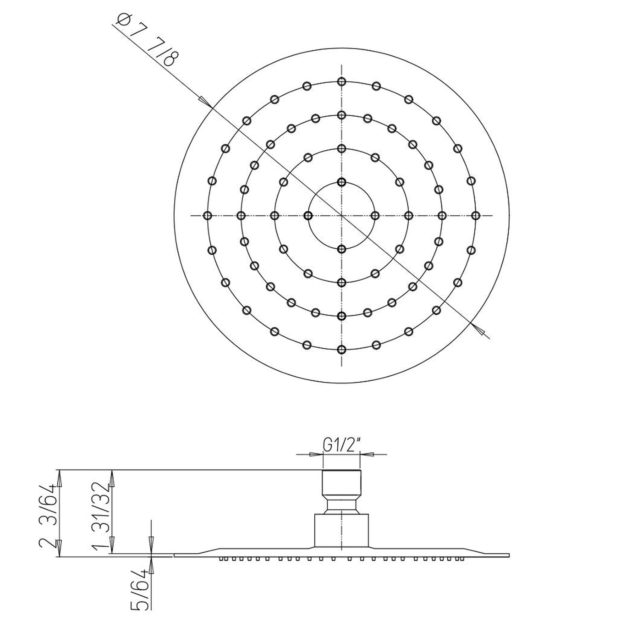 LaToscana by Paini, LaToscana Shower Line 8" Round Chrome Extra Slim Shower Head