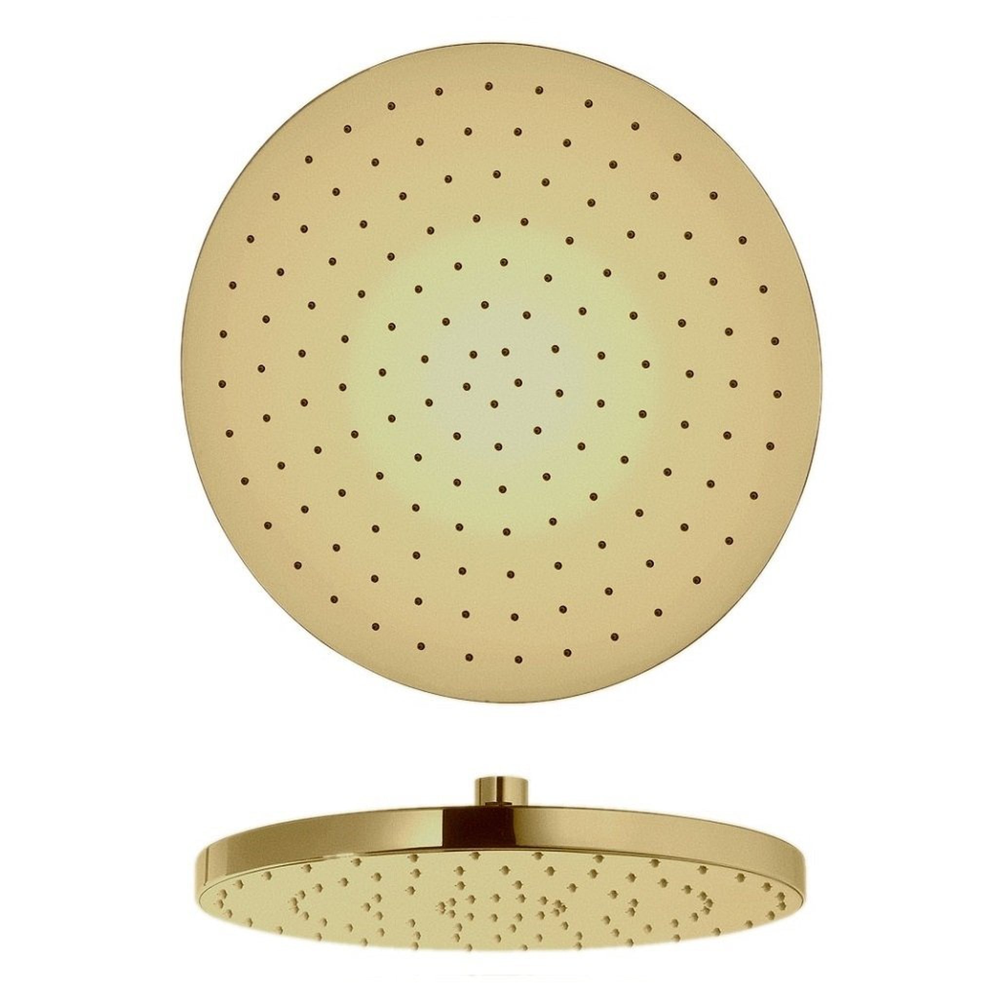 LaToscana by Paini, LaToscana Shower Line 8" Round Matt Gold Brass Shower Head