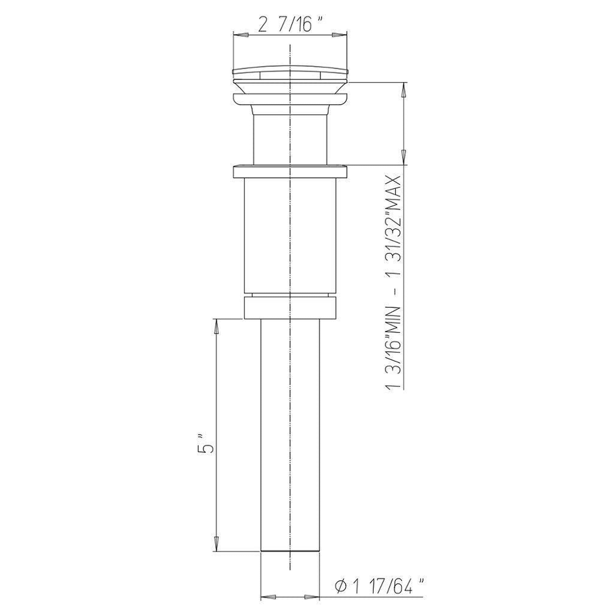 LaToscana by Paini, LaToscana Shower Line Brushed Nickel Push-Down Pop-Up Drain With Square Top