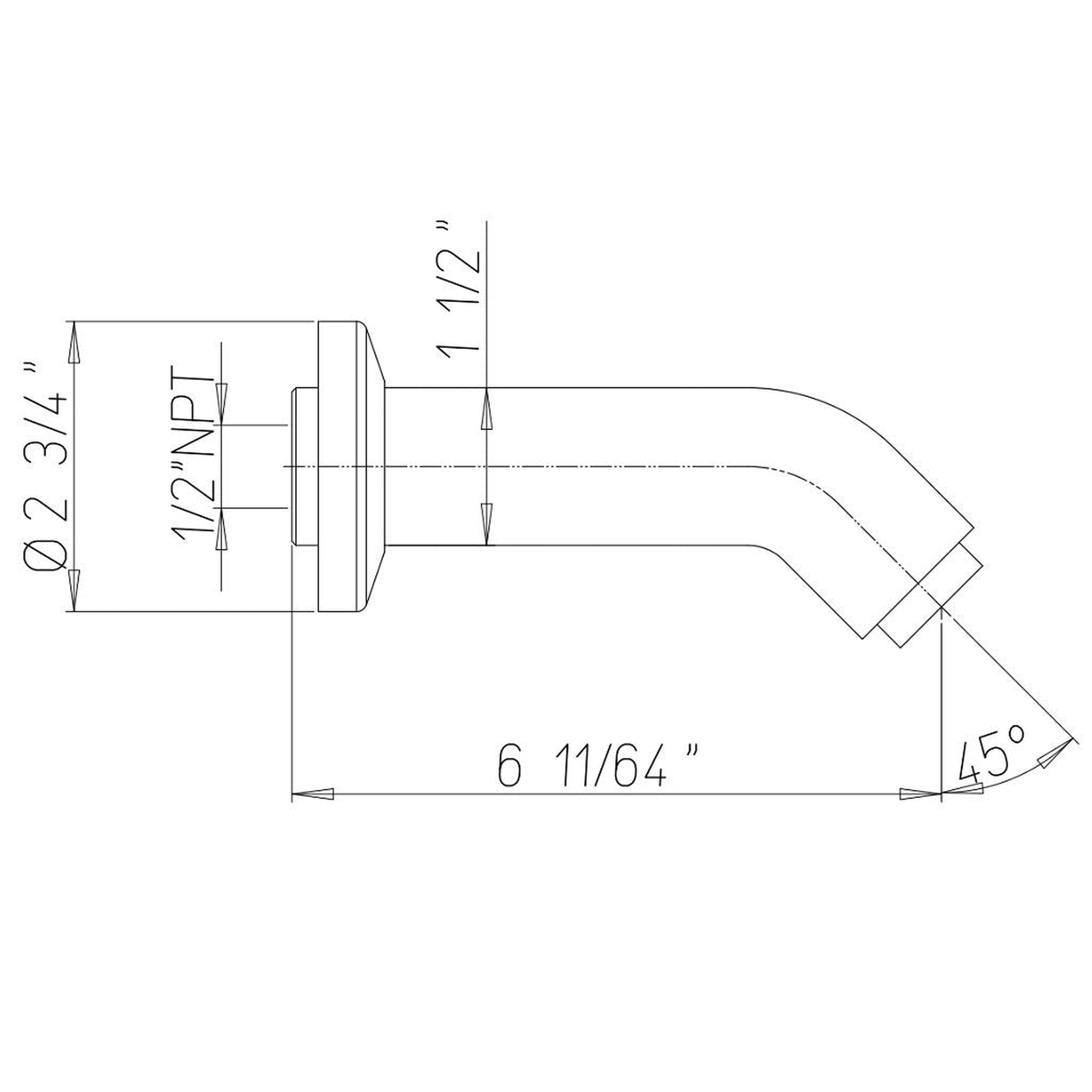 LaToscana by Paini, LaToscana Shower Line Brushed Nickel Round Wall-Mounted Brass Tub Spout