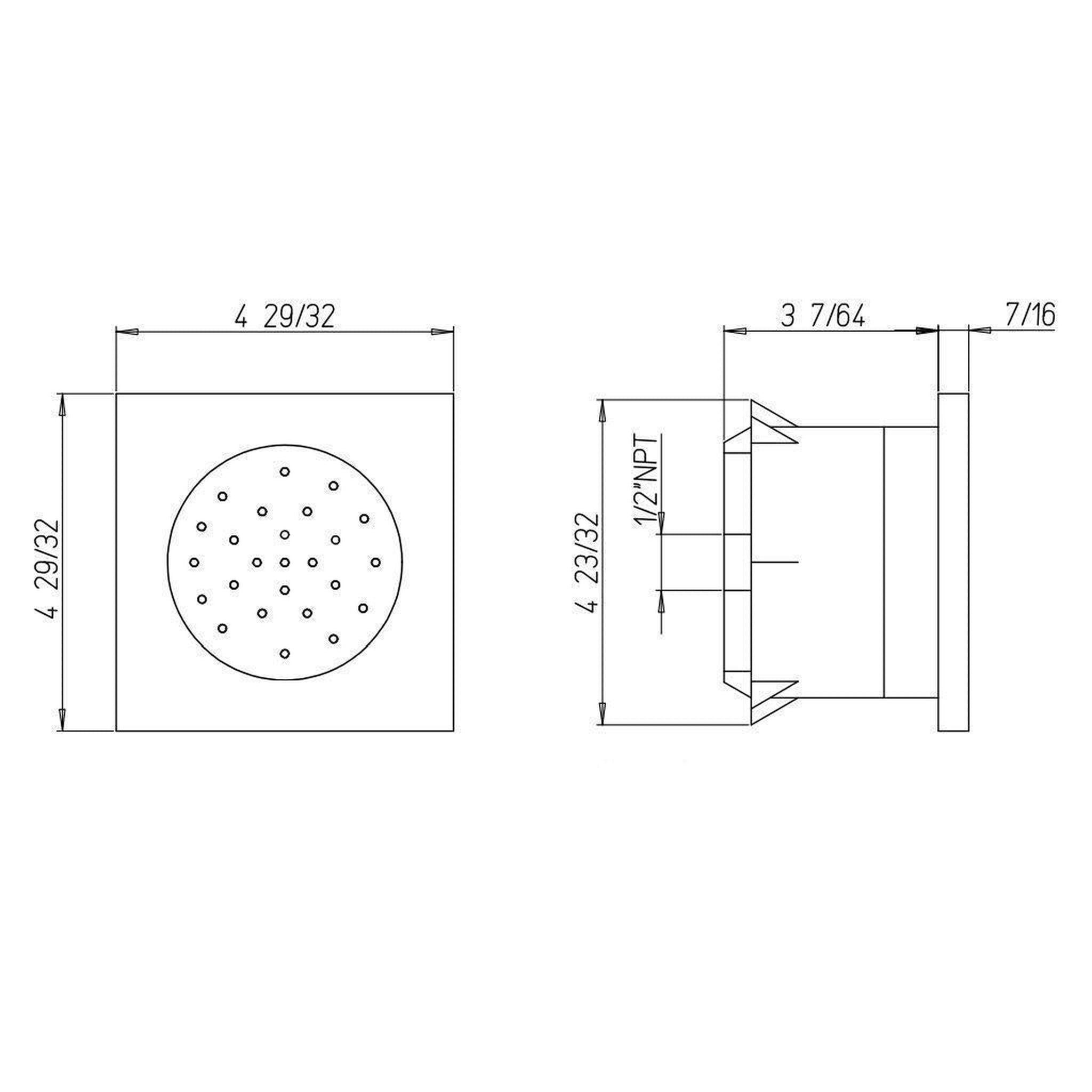 LaToscana by Paini, LaToscana Shower Line Matt Black Square Concealed Body Jet