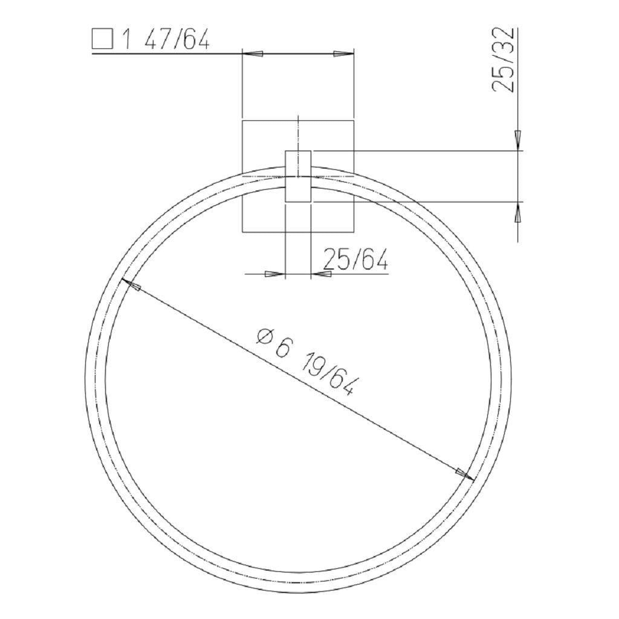 LaToscana by Paini, LaToscana Square Matt Black Wall-Mounted Towel Ring