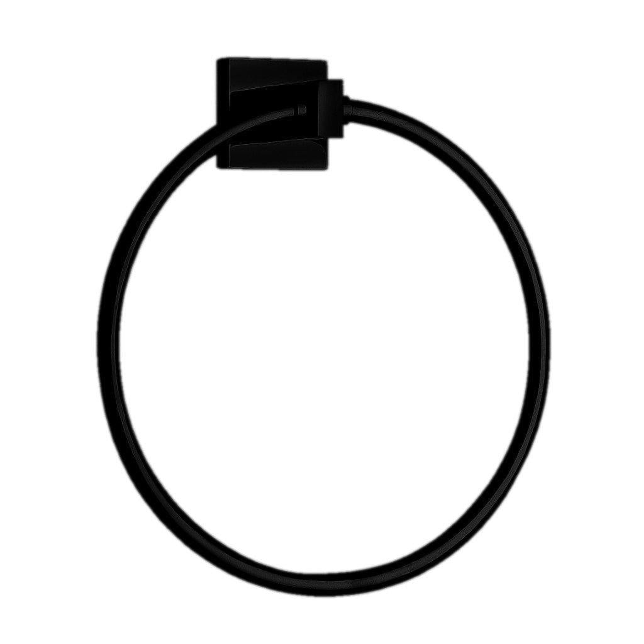 LaToscana by Paini, LaToscana Square Matt Black Wall-Mounted Towel Ring