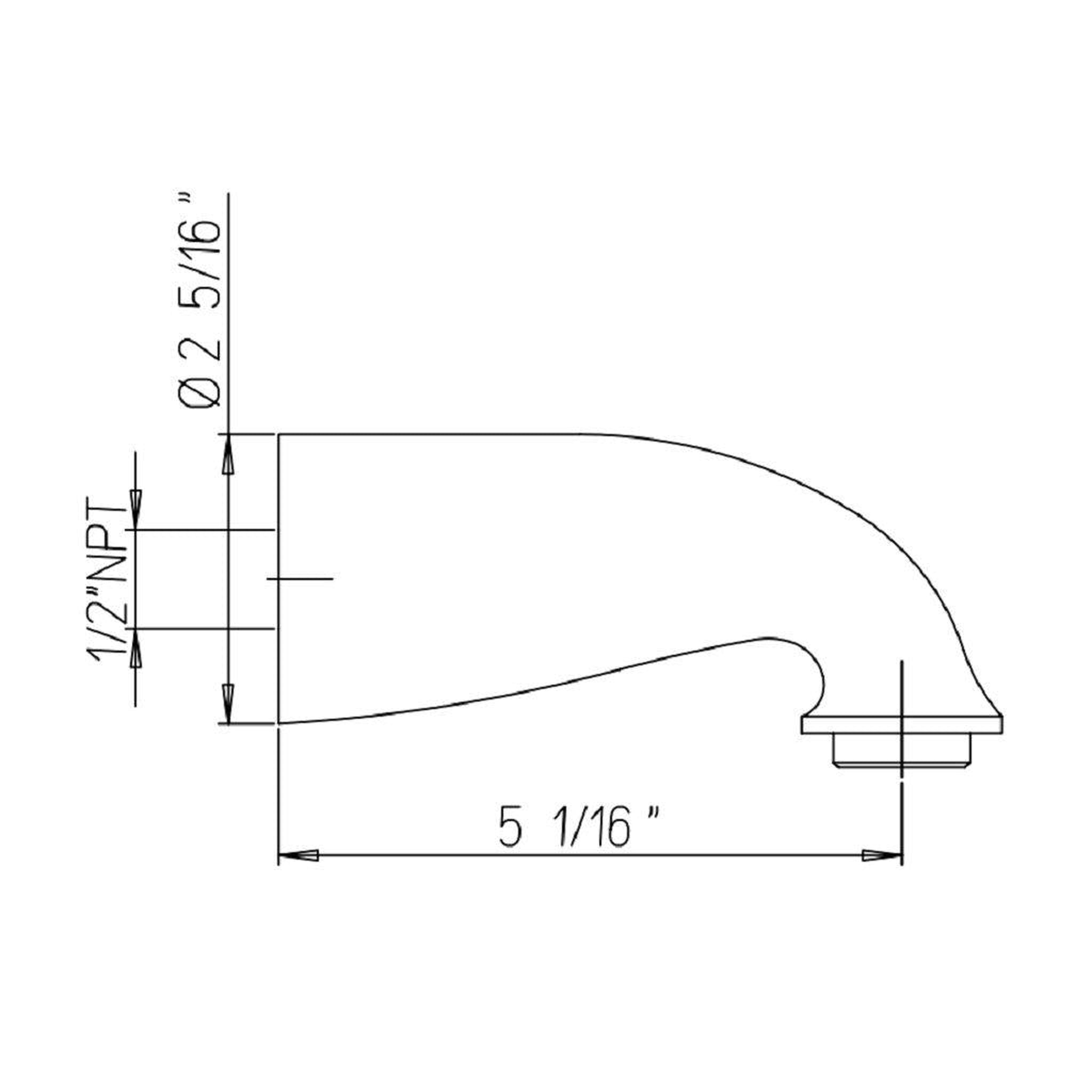 LaToscana by Paini, LaToscana Water Harmony 5.75" Brushed Nickel Wall-Mounted Tub Spout