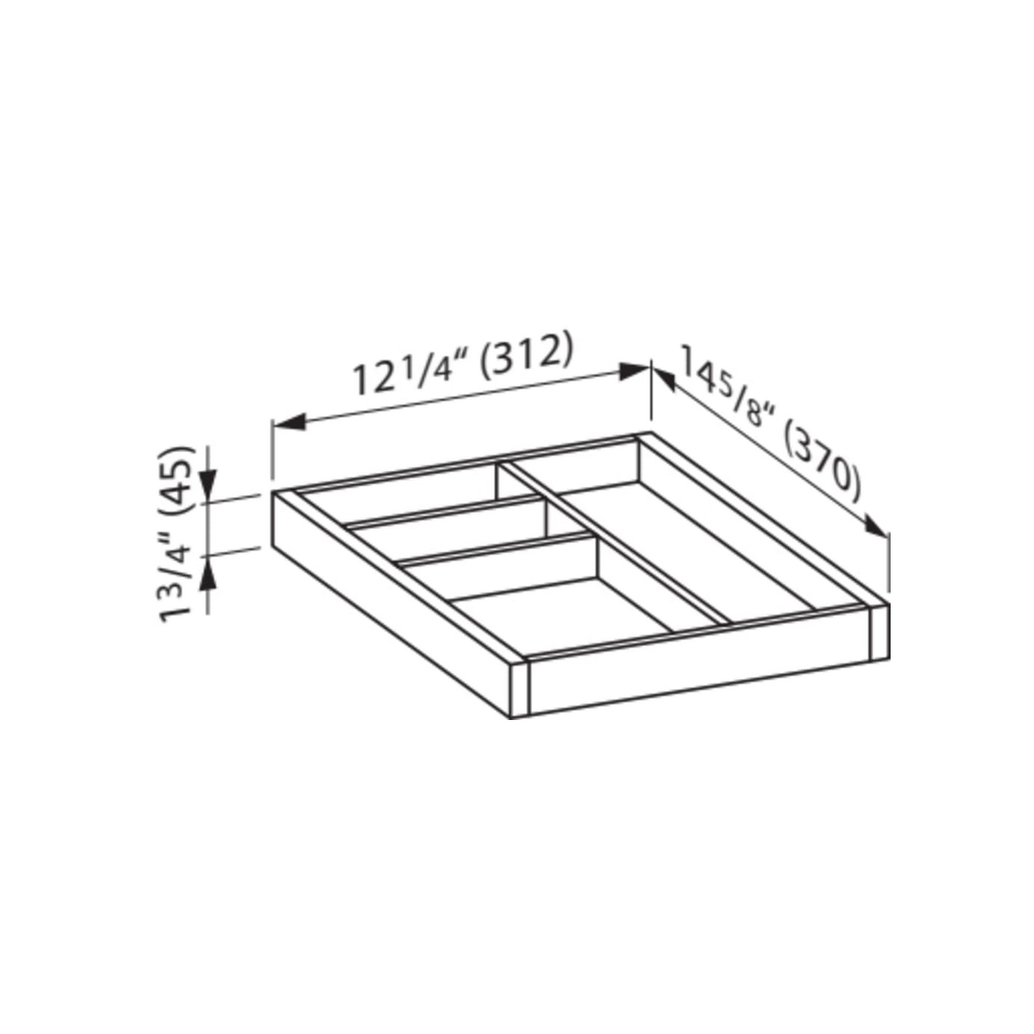 Laufen, Laufen IlBagnoAlessi 15" x 12" Walnut Drawer Organizer