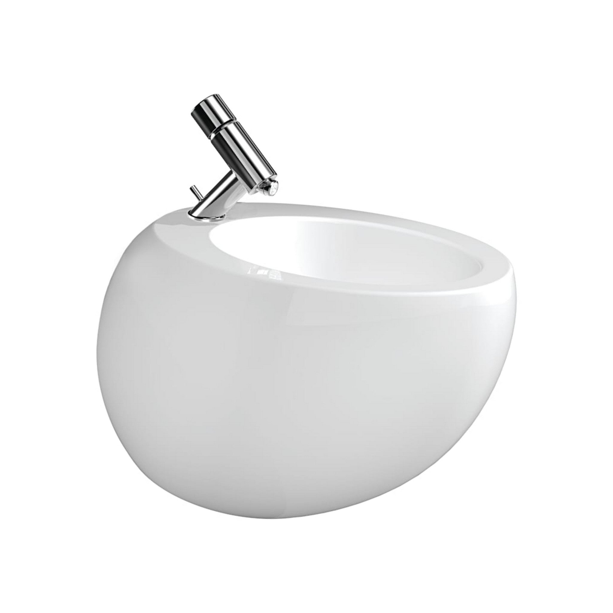 Laufen, Laufen IlBagnoAlessi 15" x 23" Single-Hole White Wall-Mounted Bidet