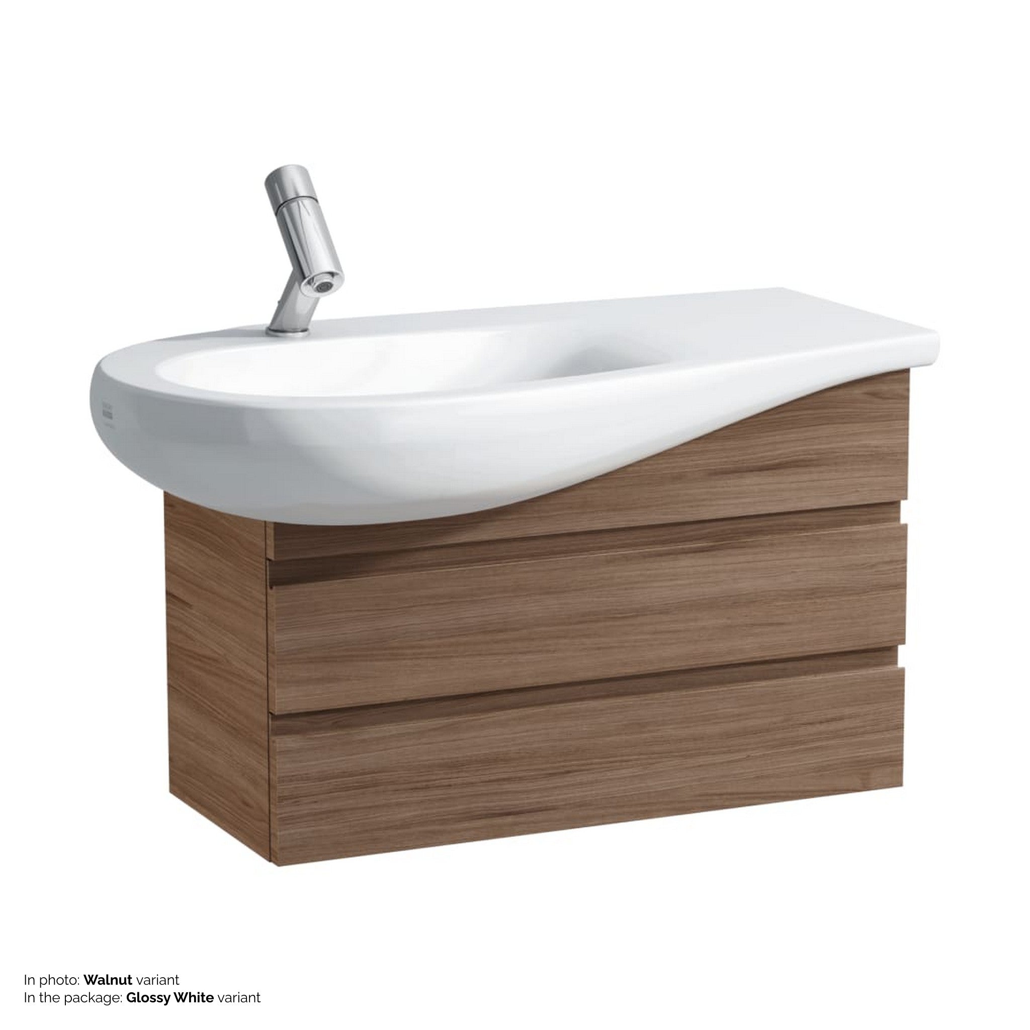 Laufen, Laufen IlBagnoAlessi 29" 2-Drawer Glossy White Vanity for IlBagnoAlessi Bathroom Sink Model: H814975