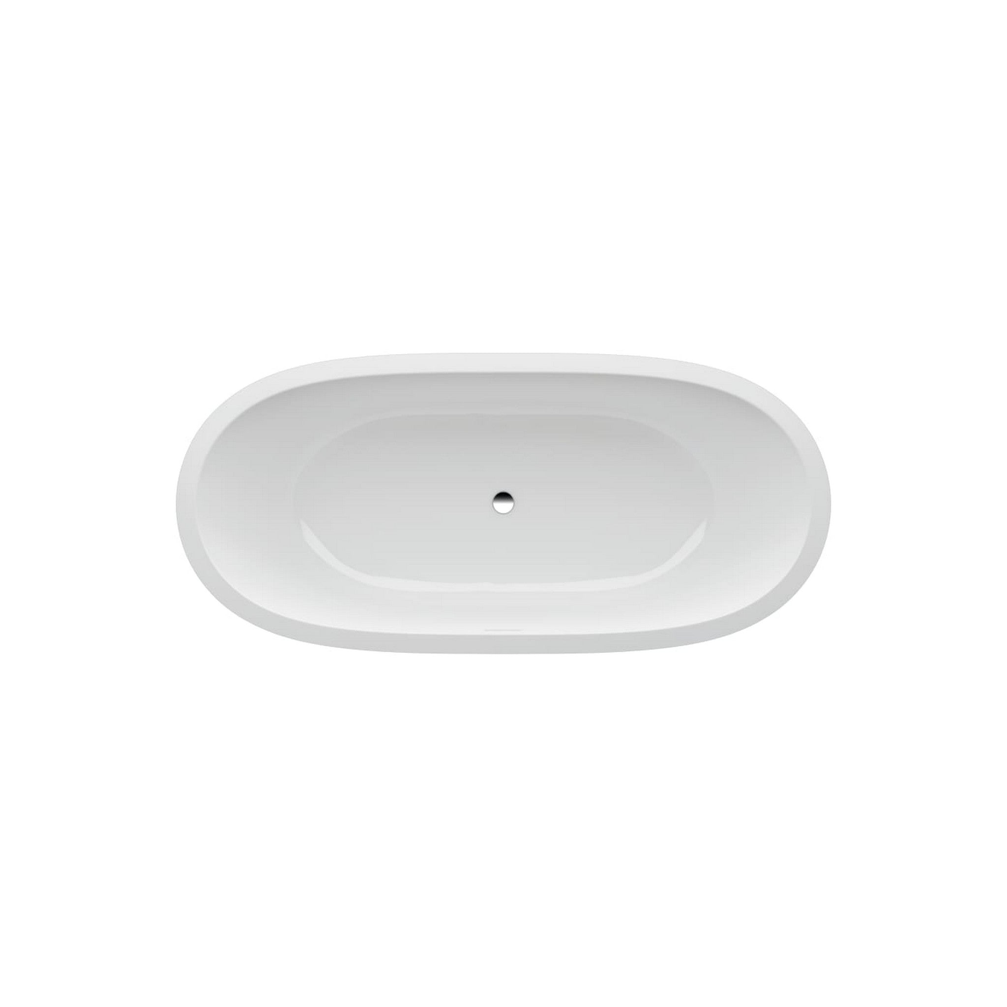 Laufen, Laufen IlBagnoAlessi 32" x 70" Oval Matte Satin White Drop-in Bathtub