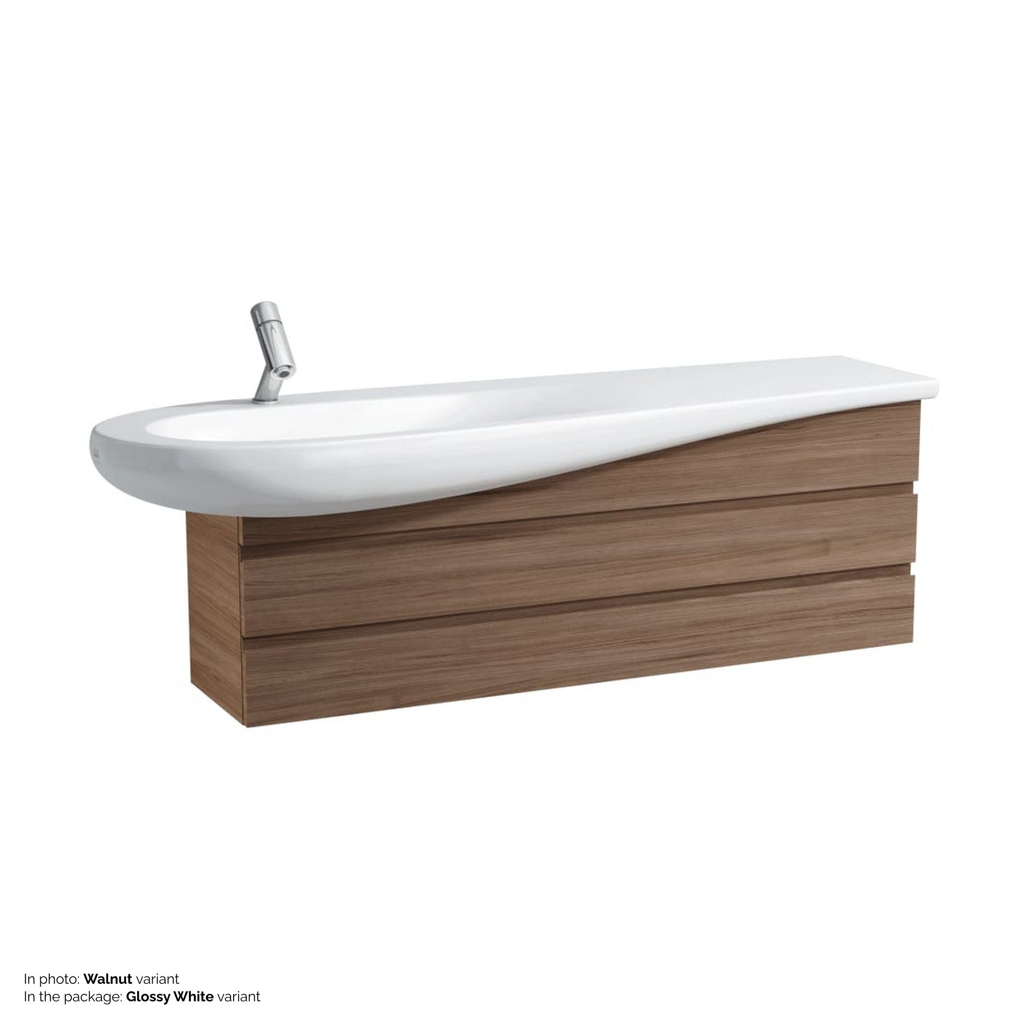 Laufen, Laufen IlBagnoAlessi 53" 2-Drawer Glossy White Vanity for IlBagnoAlessi Bathroom Sink Model: H814971