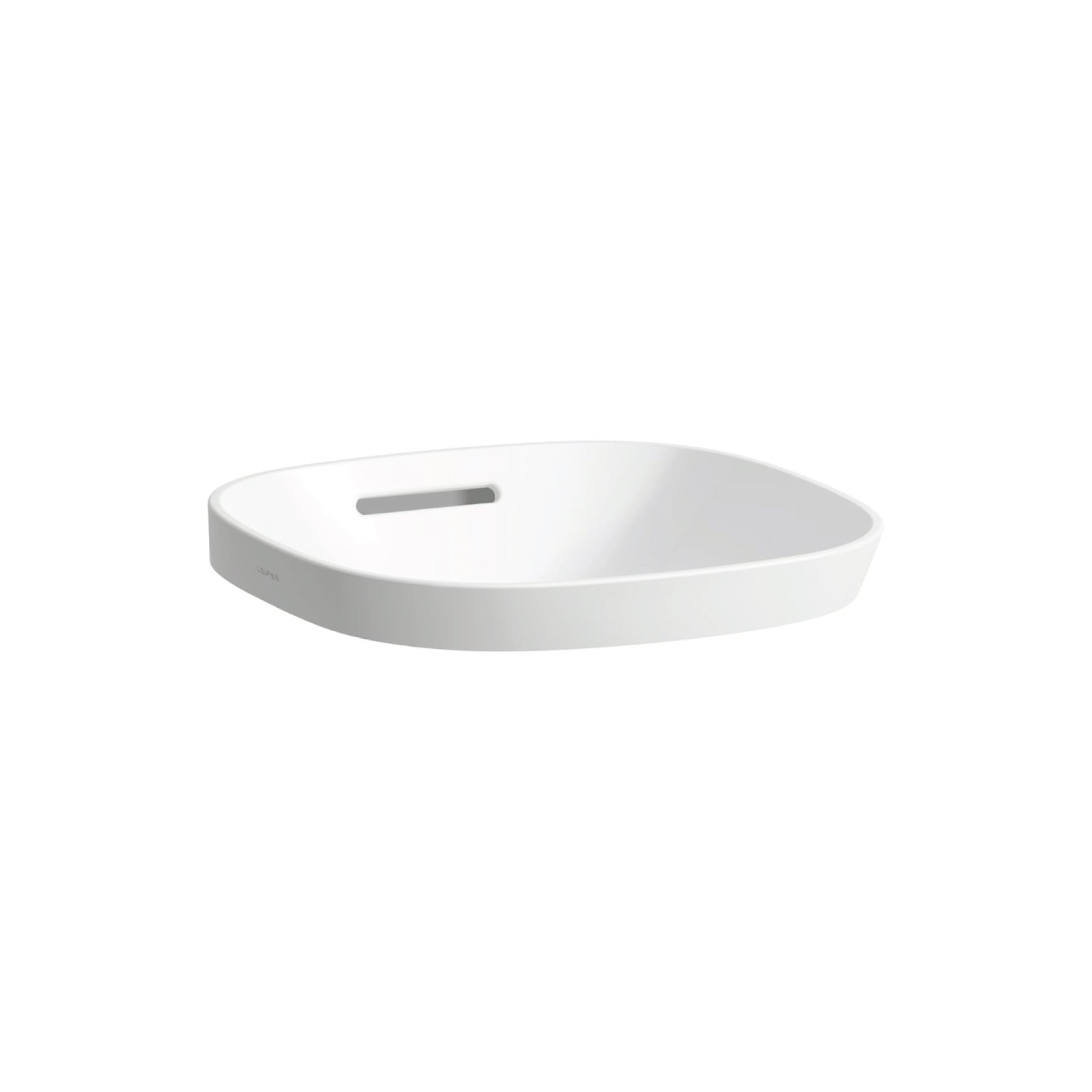 Laufen, Laufen Ino 14" x 14" Square Matte White Ceramic Drop-in  Bathroom Sink With Overflow Slot