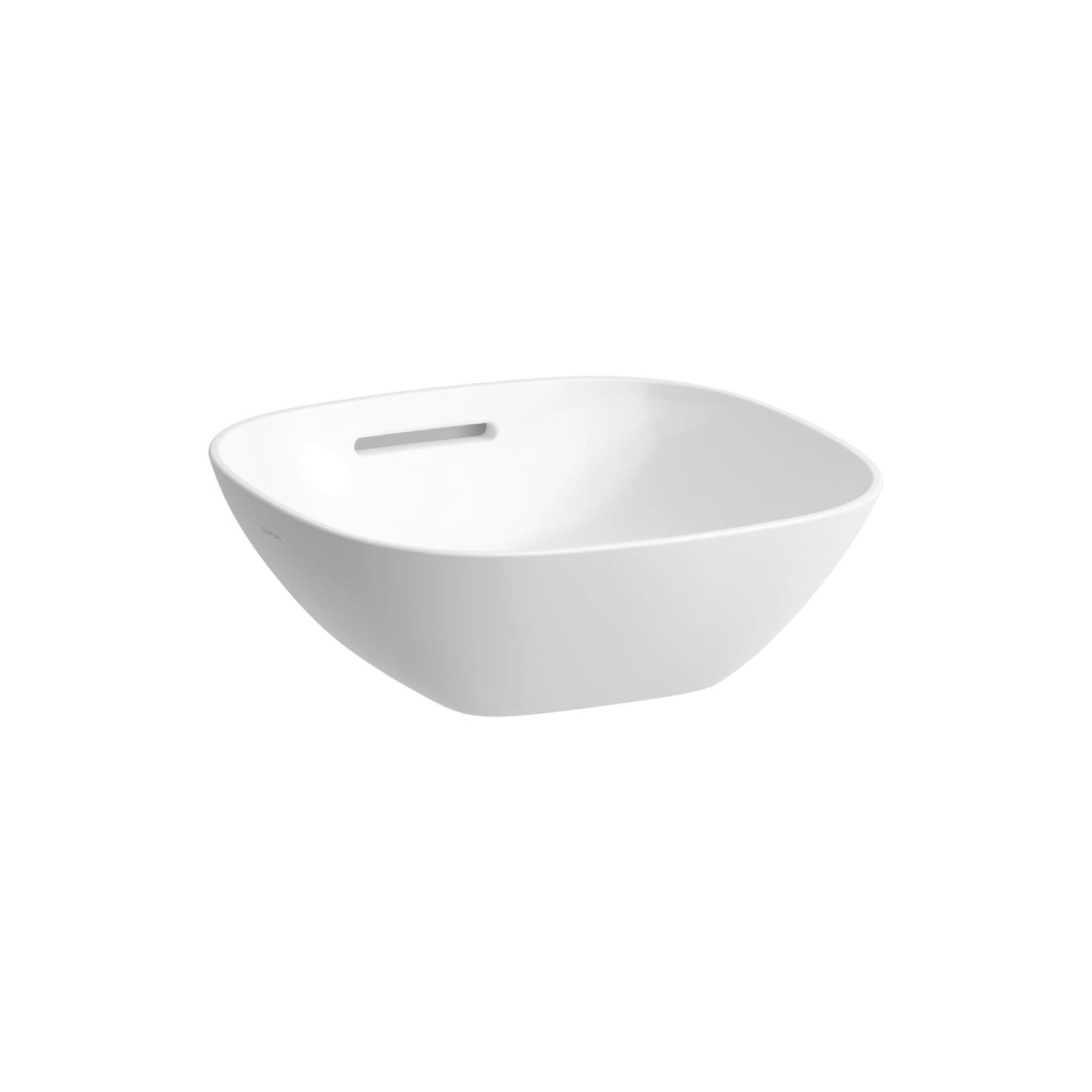 Laufen, Laufen Ino 14" x 14" Square Matte White Ceramic Vessel Bathroom Sink With Overflow Slot