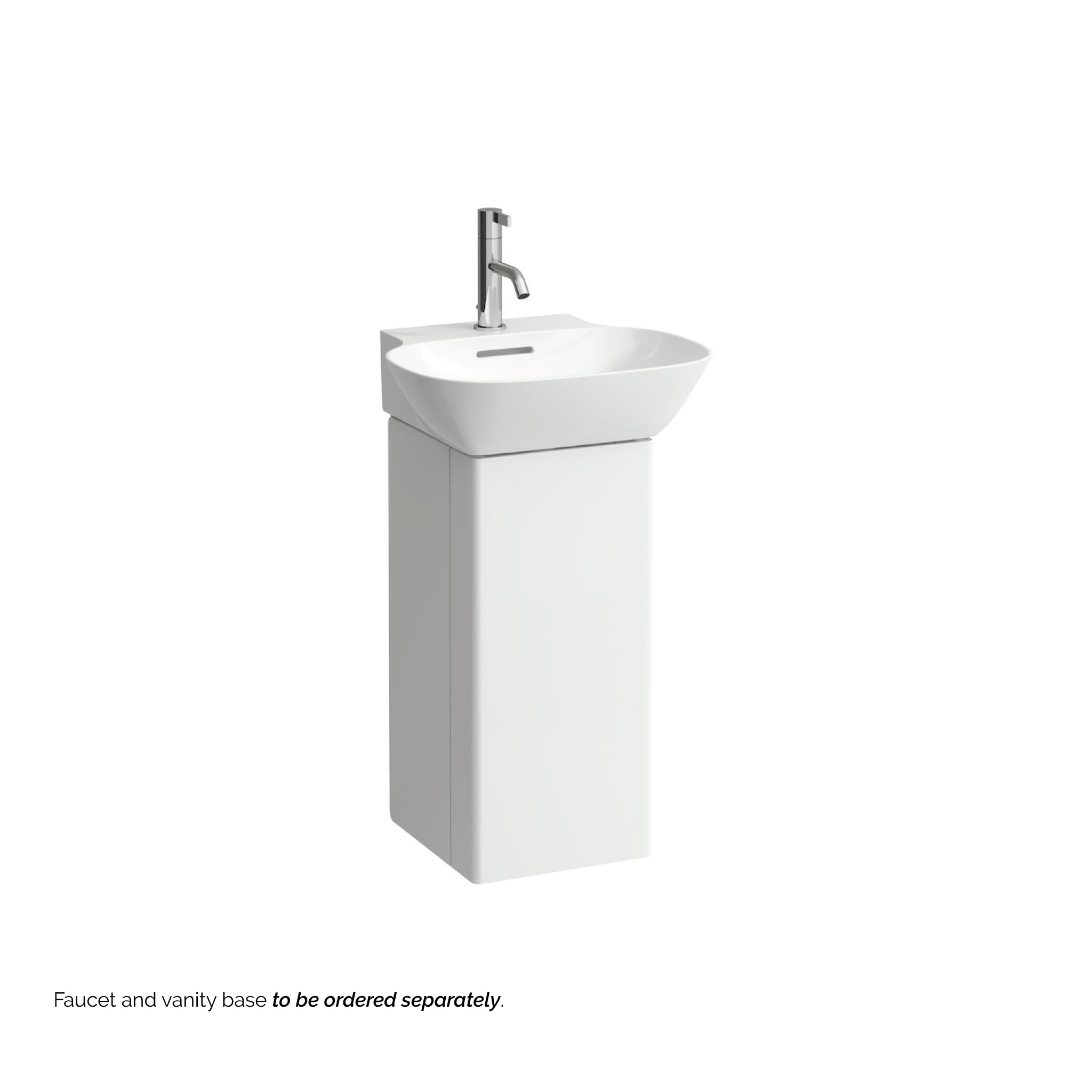 Laufen, Laufen Ino 18" x 16" Rectangular Matte White Wall-Mounted Bathroom Sink With Faucet Hole