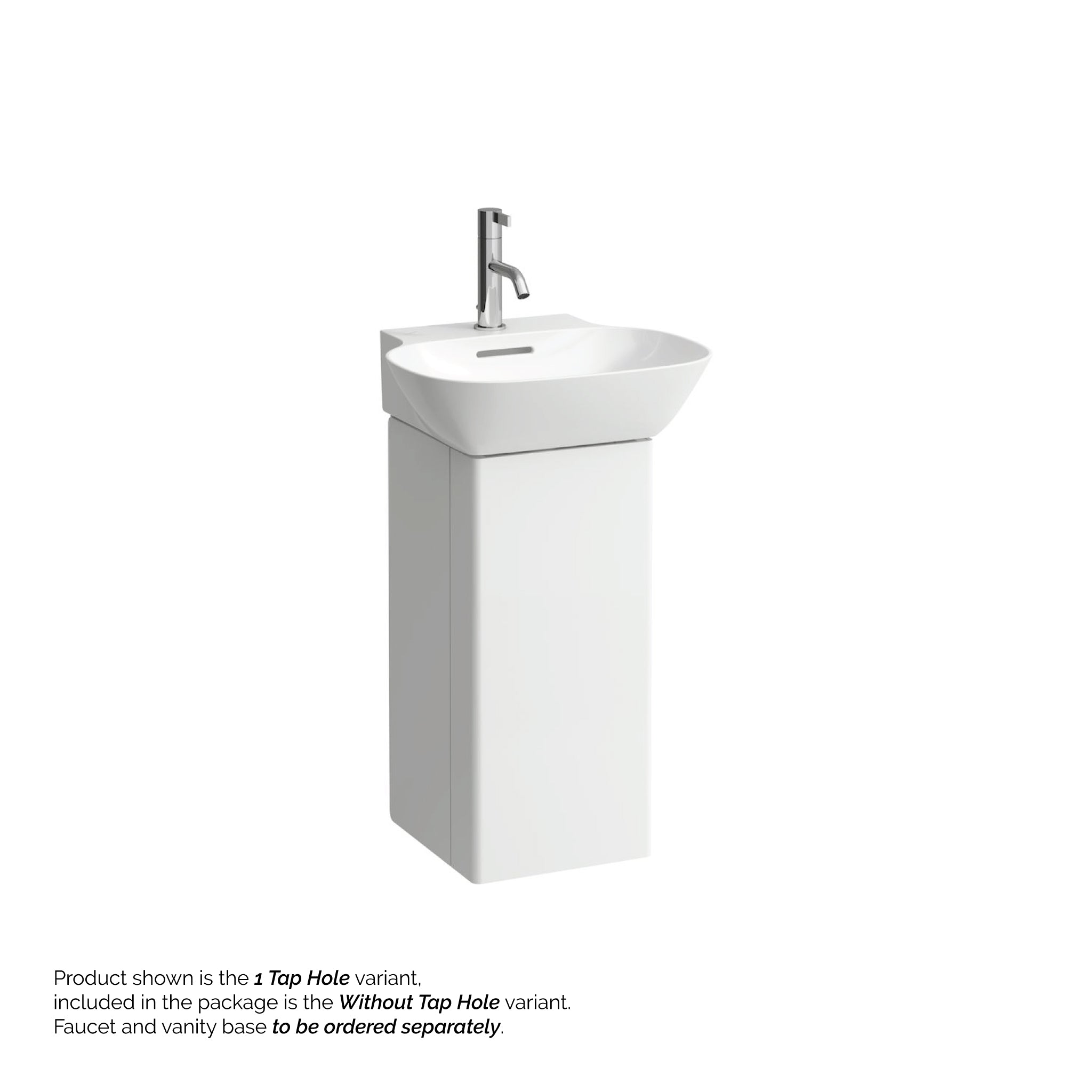 Laufen, Laufen Ino 18" x 16" Rectangular Matte White Wall-Mounted Bathroom Sink Without Faucet Hole