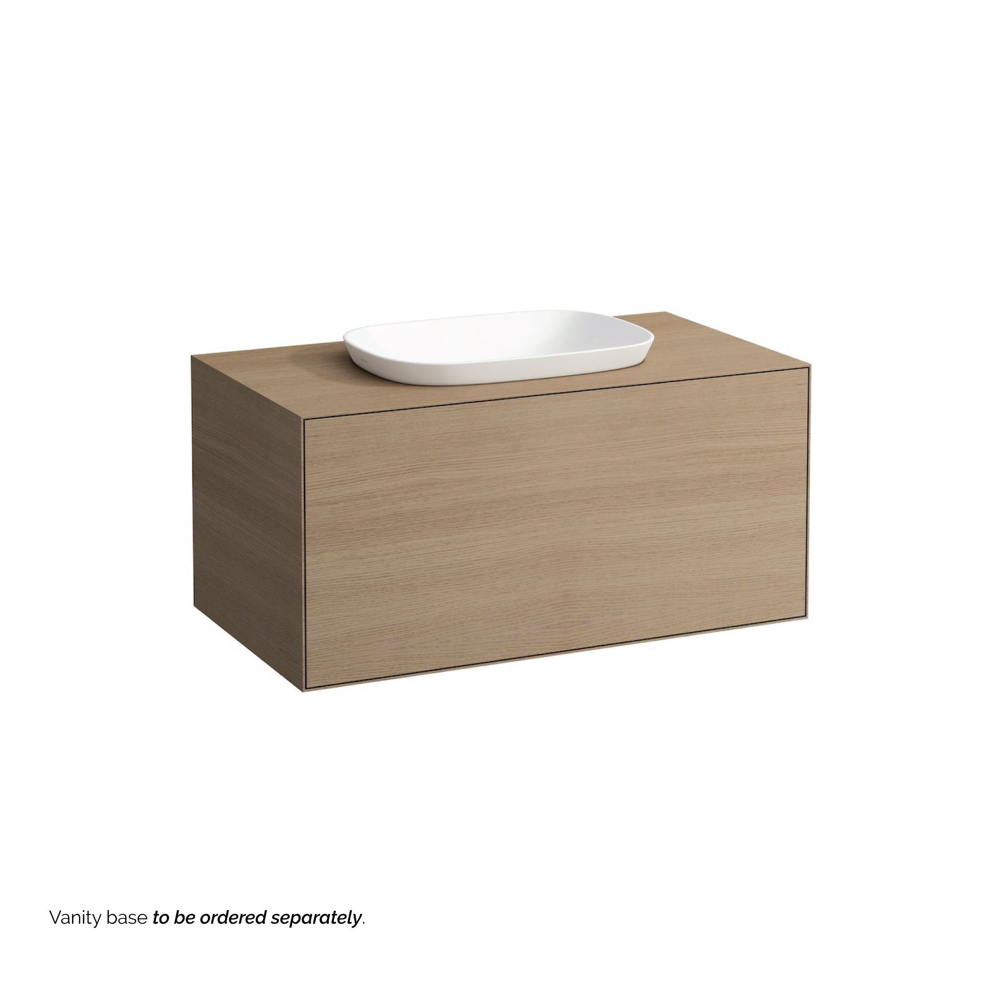 Laufen, Laufen Ino 20" x 15" Rectangular Matte White Ceramic Drop-in Bathroom Sink Without Overflow Slot