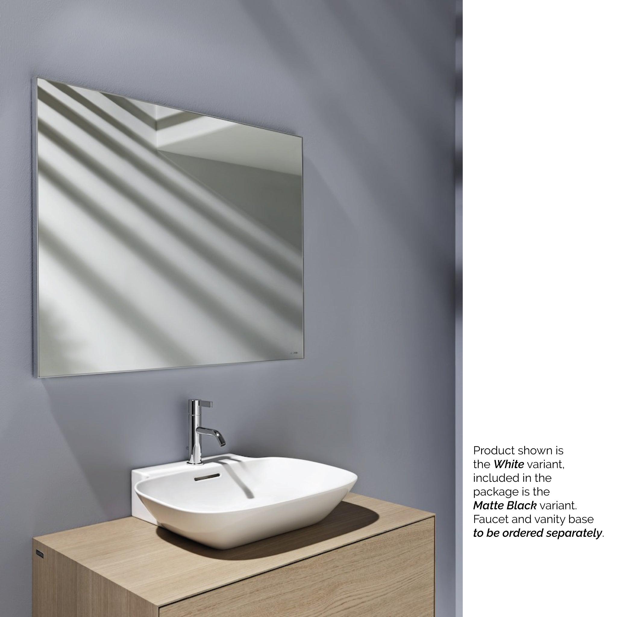 Laufen, Laufen Ino 22" x 18" Rectangular Matte Black Wall-Mounted Bathroom Sink With Faucet Hole