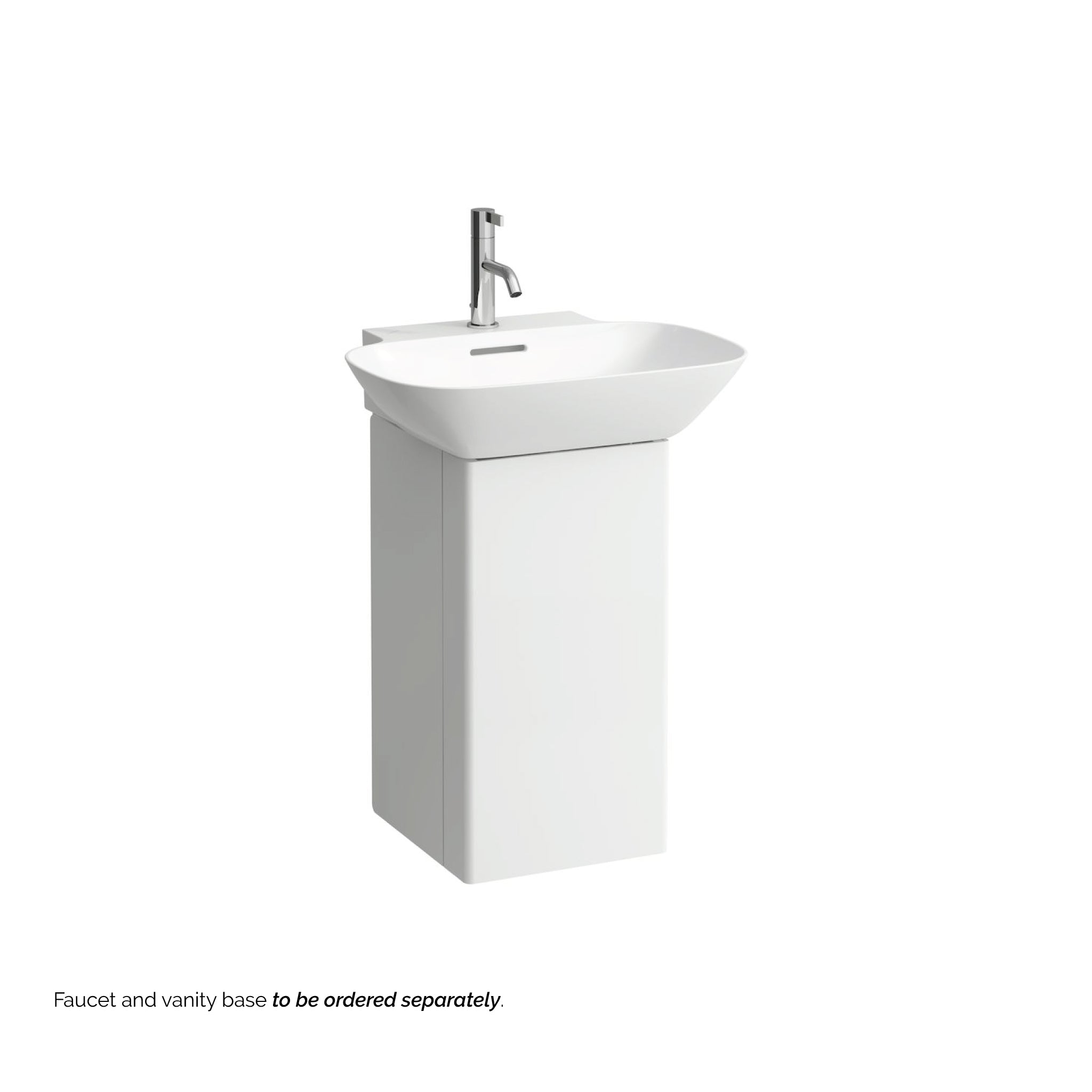 Laufen, Laufen Ino 22" x 18" Rectangular Matte White Wall-Mounted Bathroom Sink With Faucet Hole