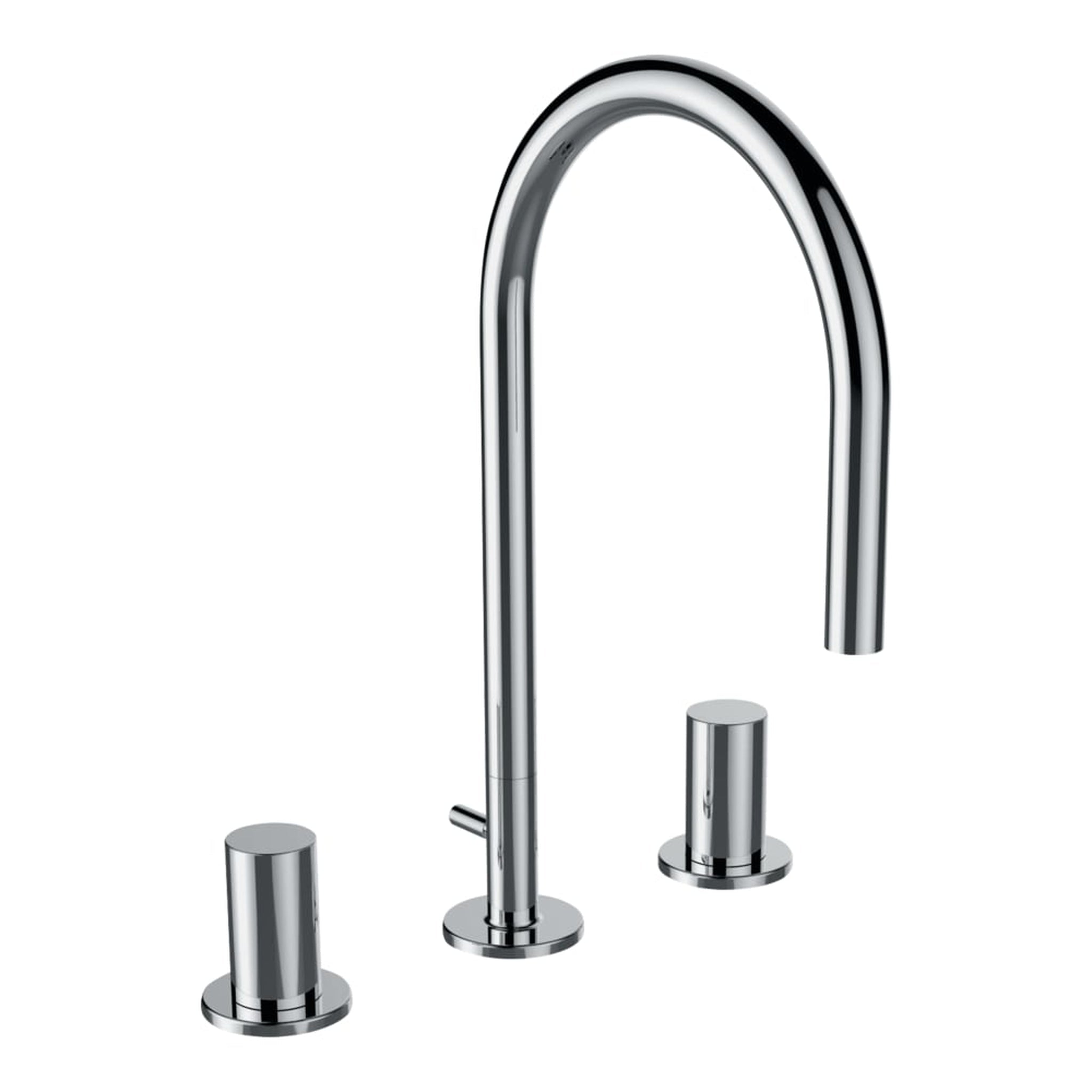 Laufen, Laufen Kartell 12" 3-Hole Chrome Swivel-Spout Bathroom Sink Faucet With Pop-up Waste