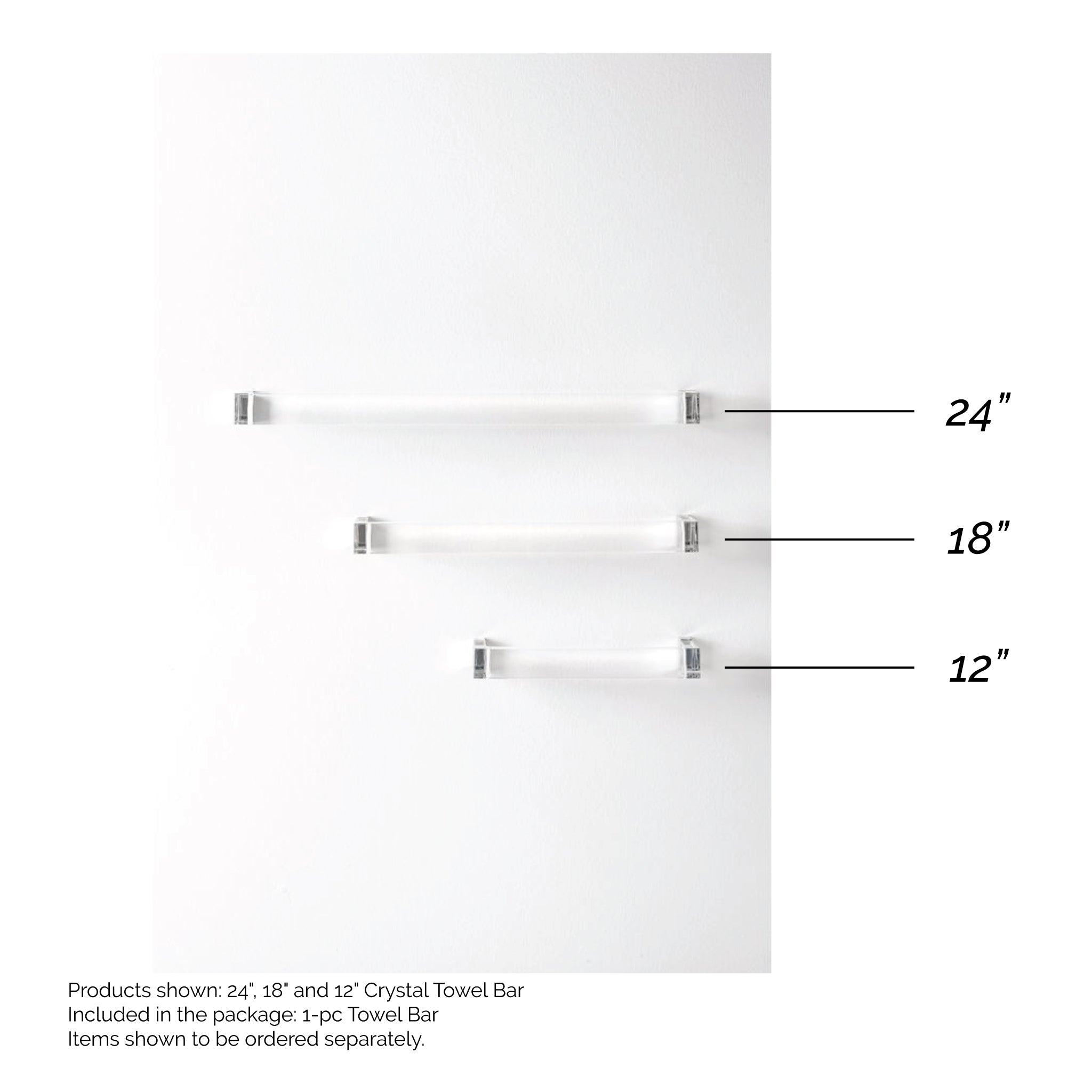 Laufen, Laufen Kartell 12" Crystal Acrylic Towel Bar