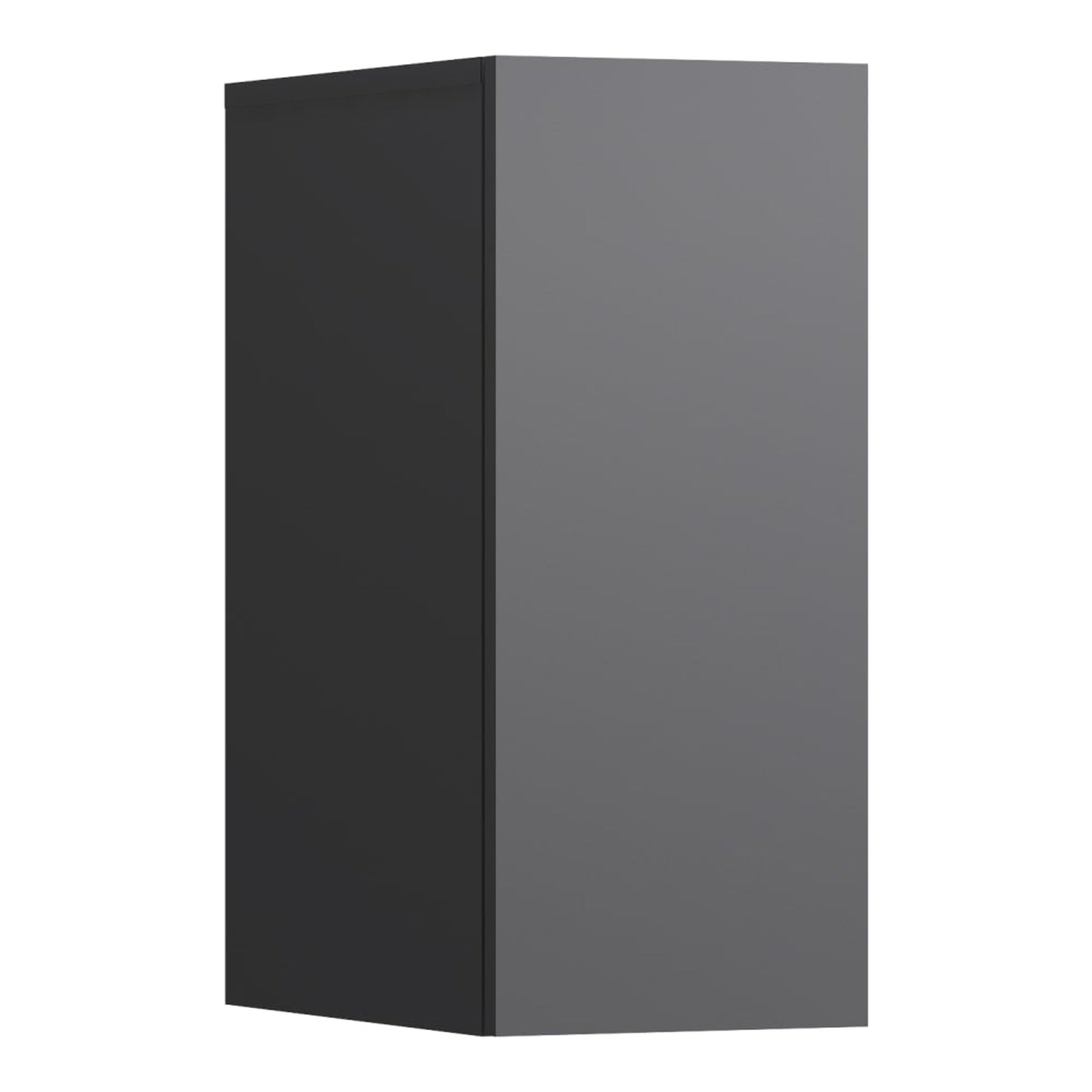 Laufen, Laufen Kartell 12" x 28" 1-Door Left-Hinged Slate Gray Cabinet With 1 Fixed Wooden Shelf