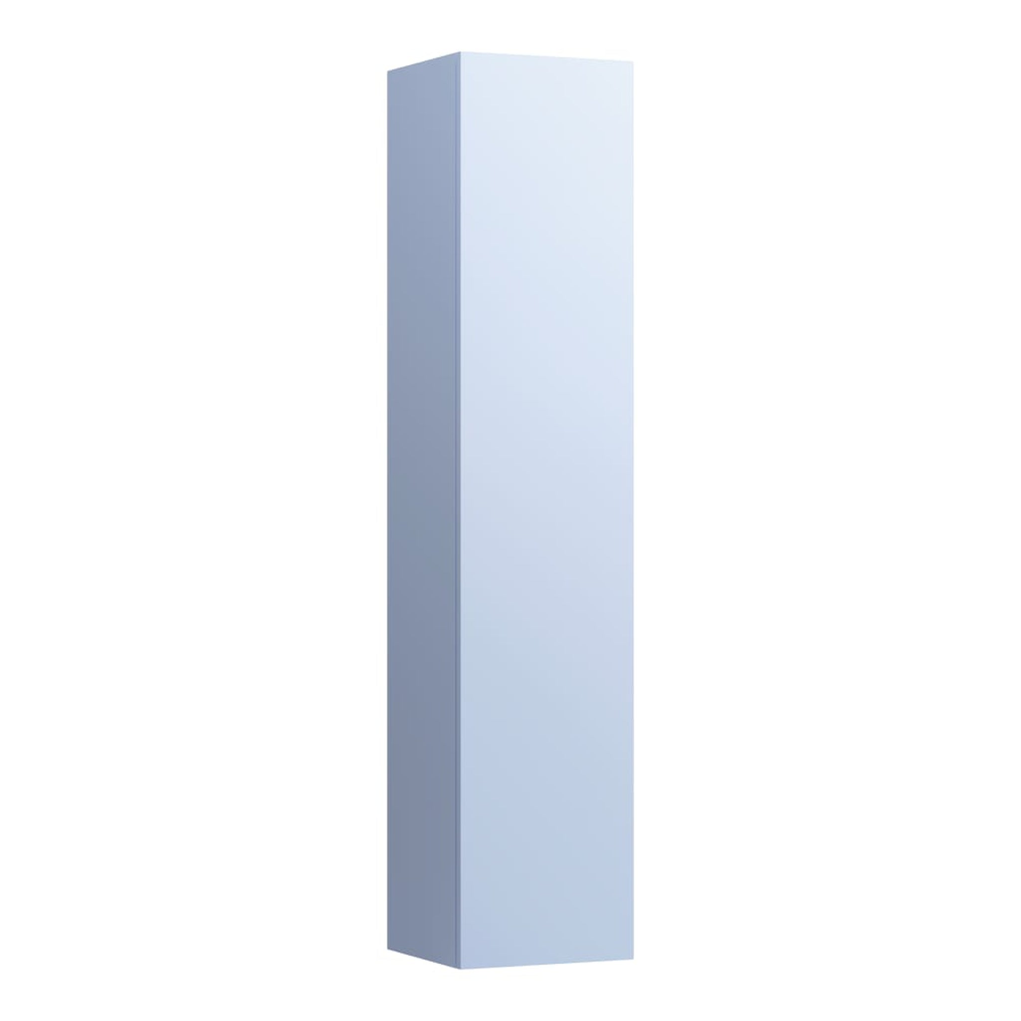 Laufen, Laufen Kartell 14" x 65" 1-Door Left-Hinged Gray Blue Wall-Mounted Tall Cabinet With 4 Fixed Glass Shelves