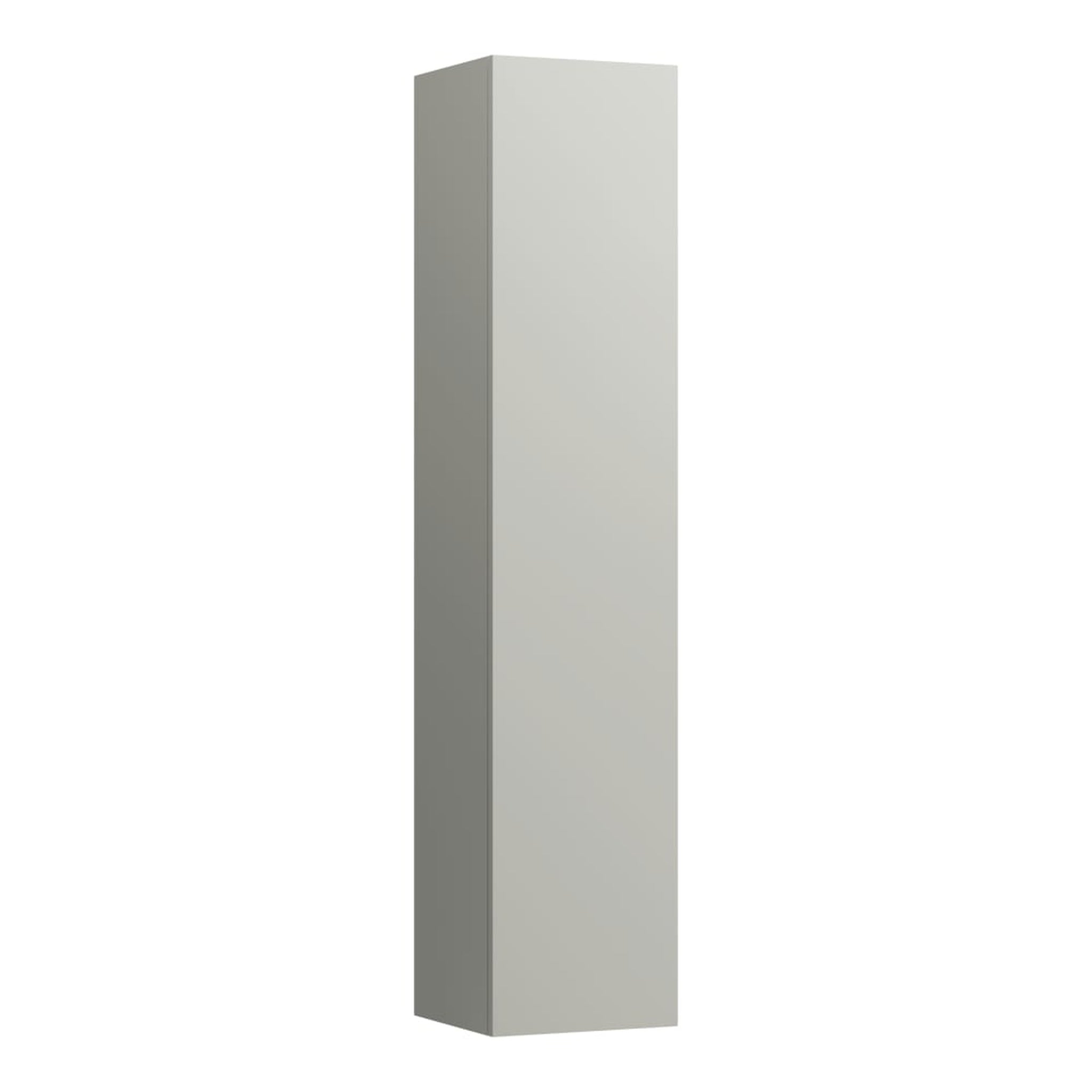 Laufen, Laufen Kartell 14" x 65" 1-Door Left-Hinged Pebble Gray Wall-Mounted Tall Cabinet With 4 Fixed Glass Shelves