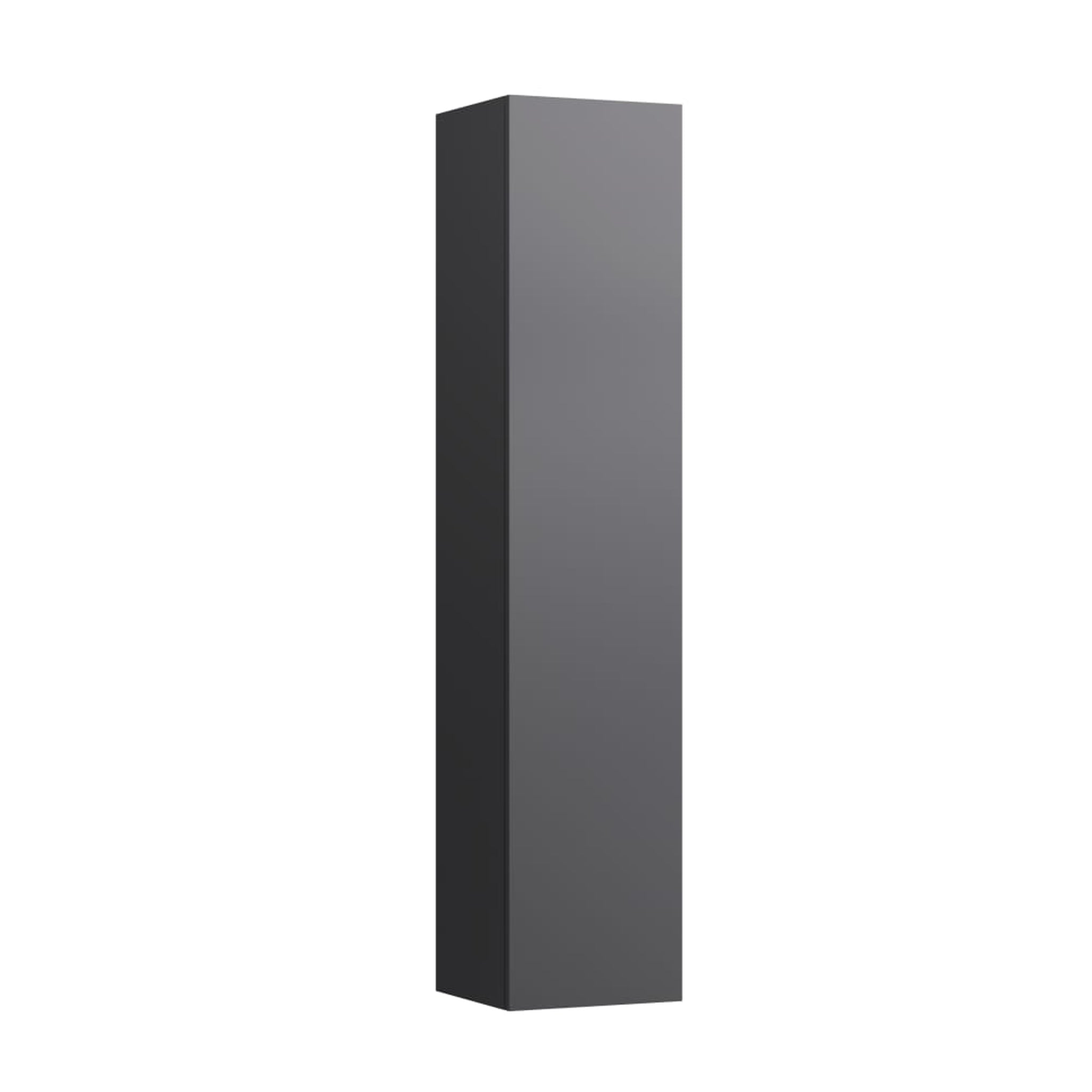 Laufen, Laufen Kartell 14" x 65" 1-Door Left-Hinged Slate Gray Wall-Mounted Tall Cabinet With 4 Fixed Glass Shelves