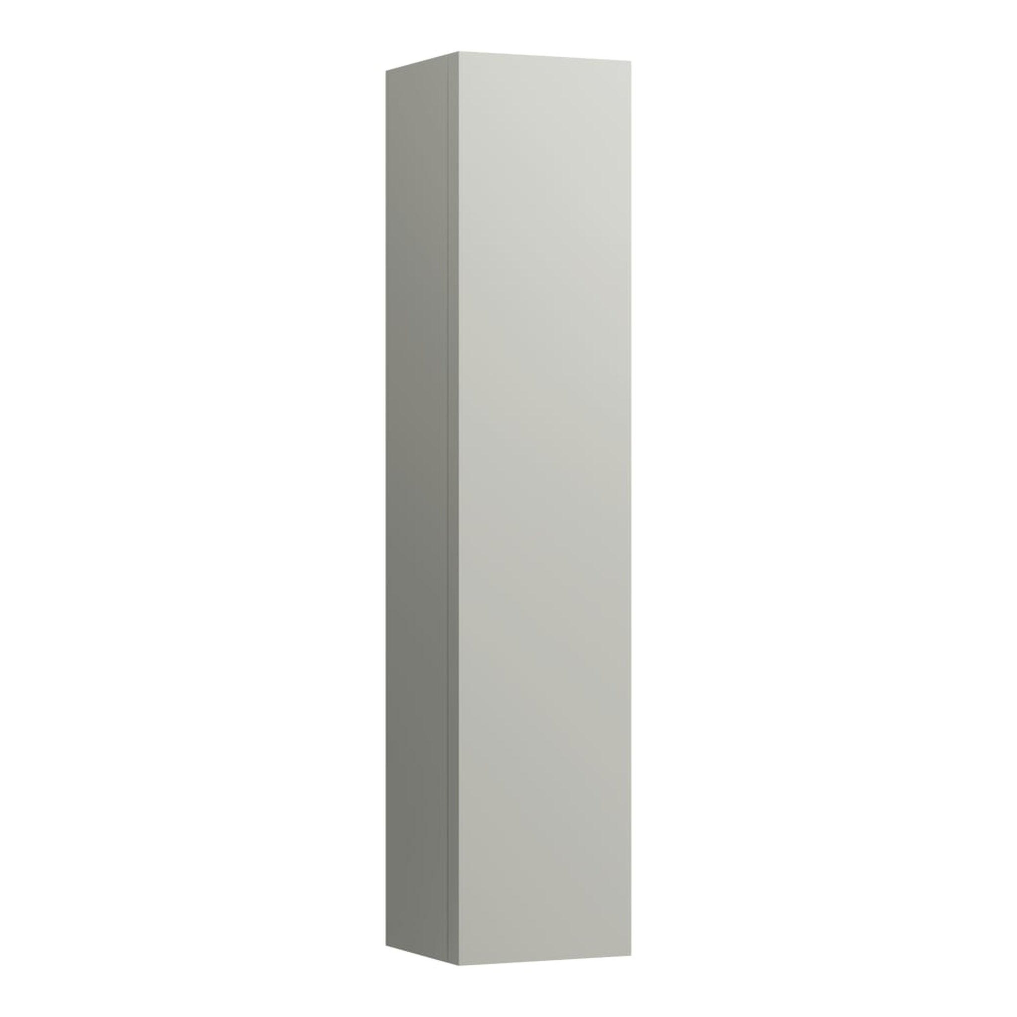 Laufen, Laufen Kartell 14" x 65" 1-Door Right-Hinged Pebble Gray Wall-Mounted Tall Cabinet With 4 Fixed Glass Shelves