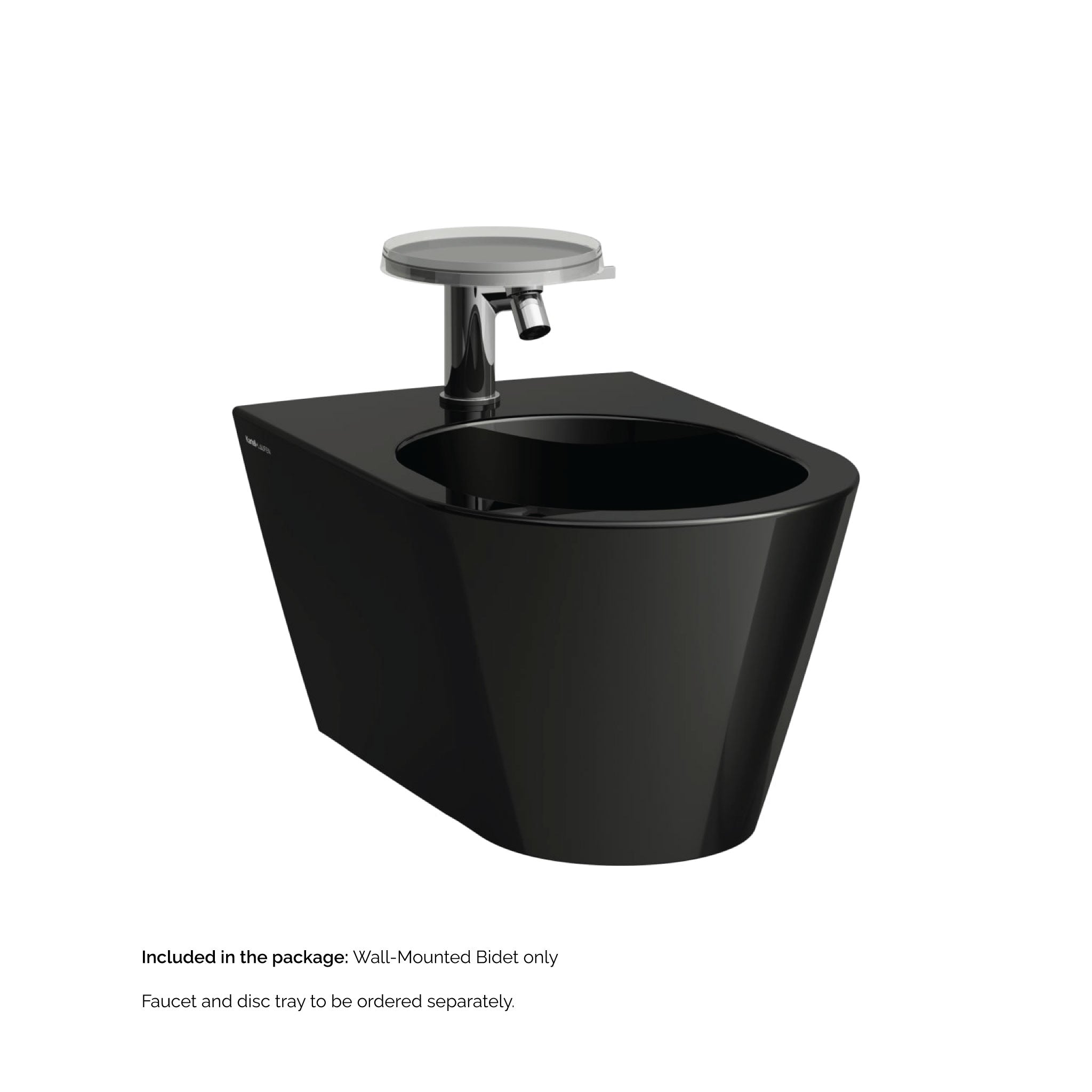 Laufen, Laufen Kartell 15" x 11" Single-Hole Glossy Black Wall-Mounted Bidet