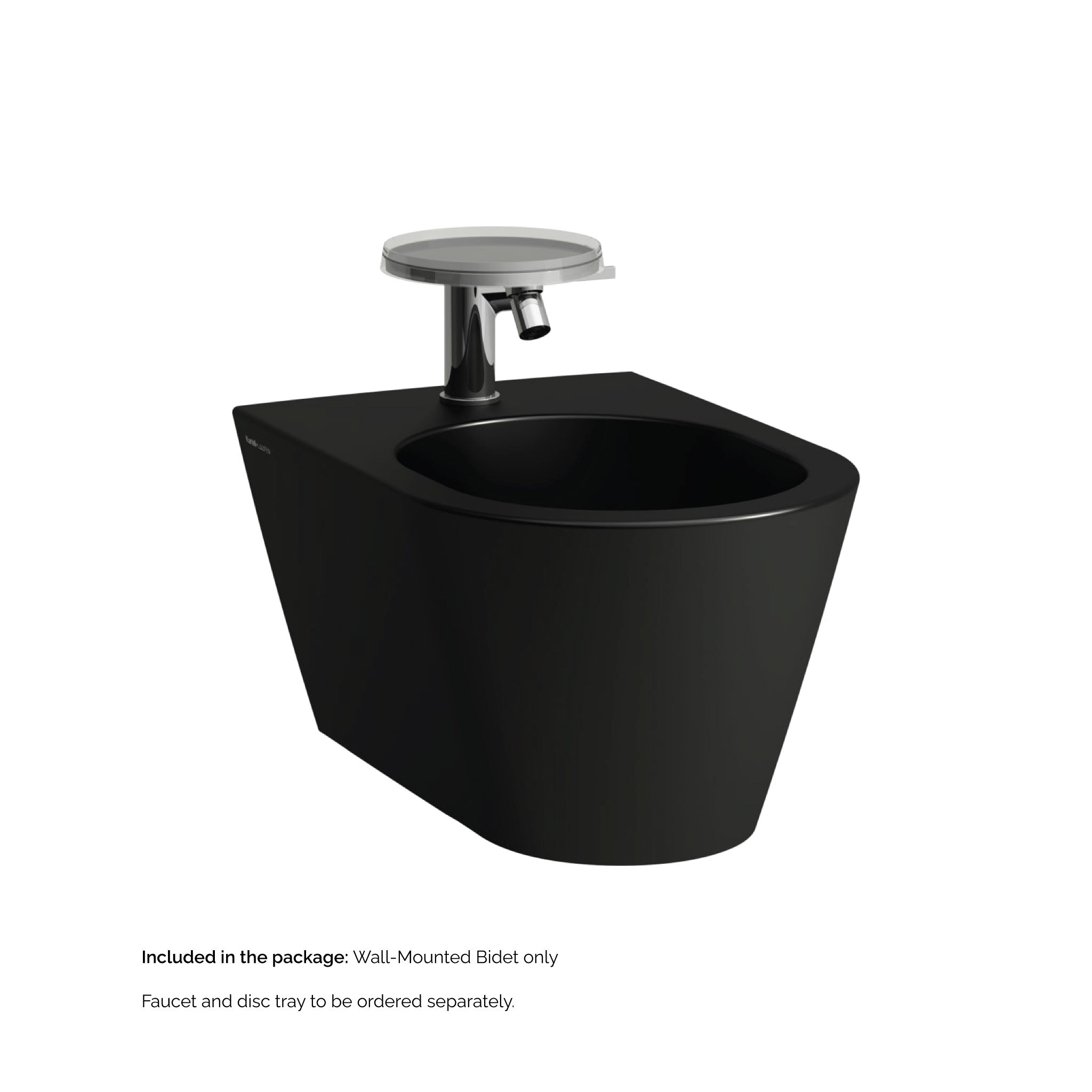 Laufen, Laufen Kartell 15" x 11" Single-Hole Matte Black Wall-Mounted Bidet