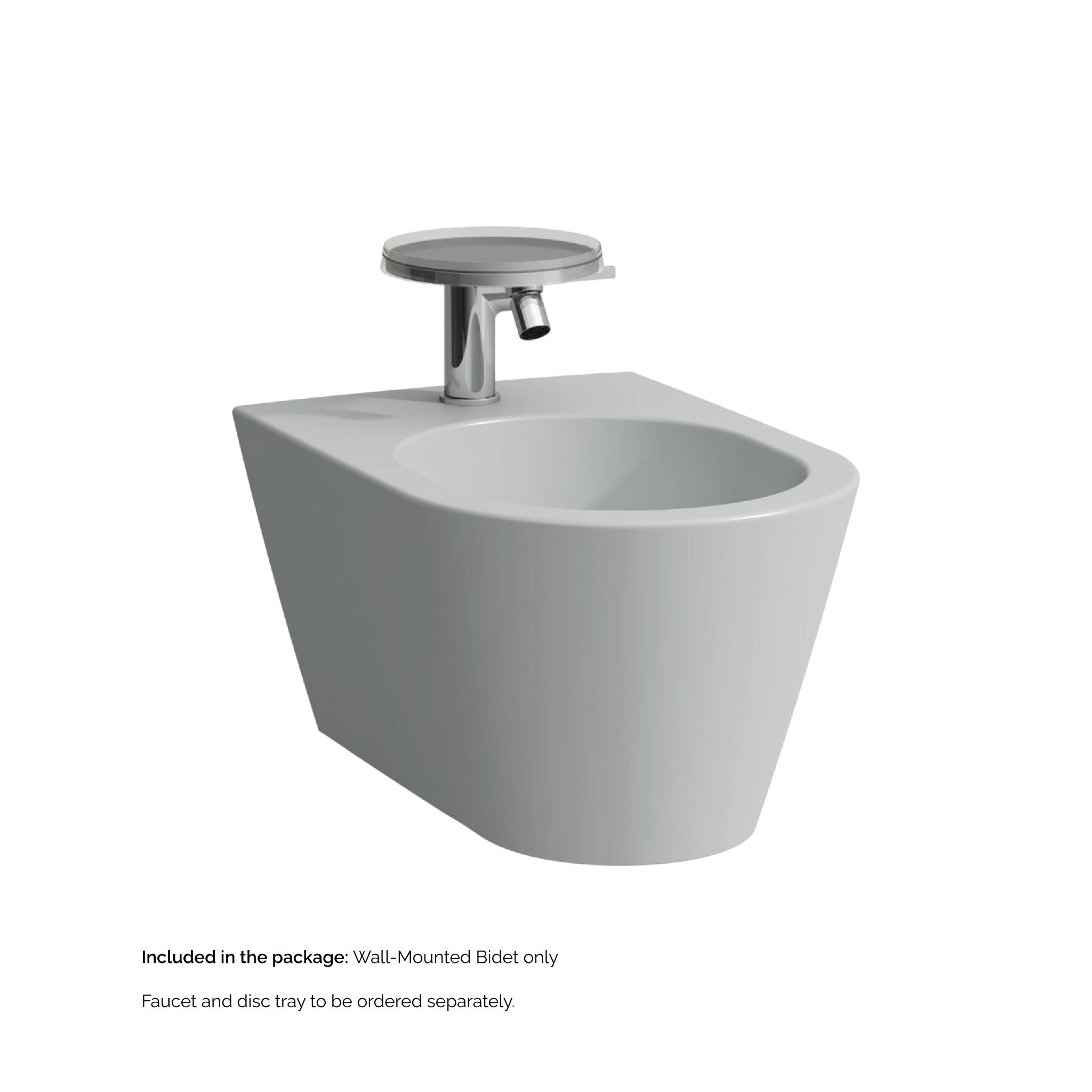 Laufen, Laufen Kartell 15" x 11" Single-Hole Matte Gray Wall-Mounted Bidet