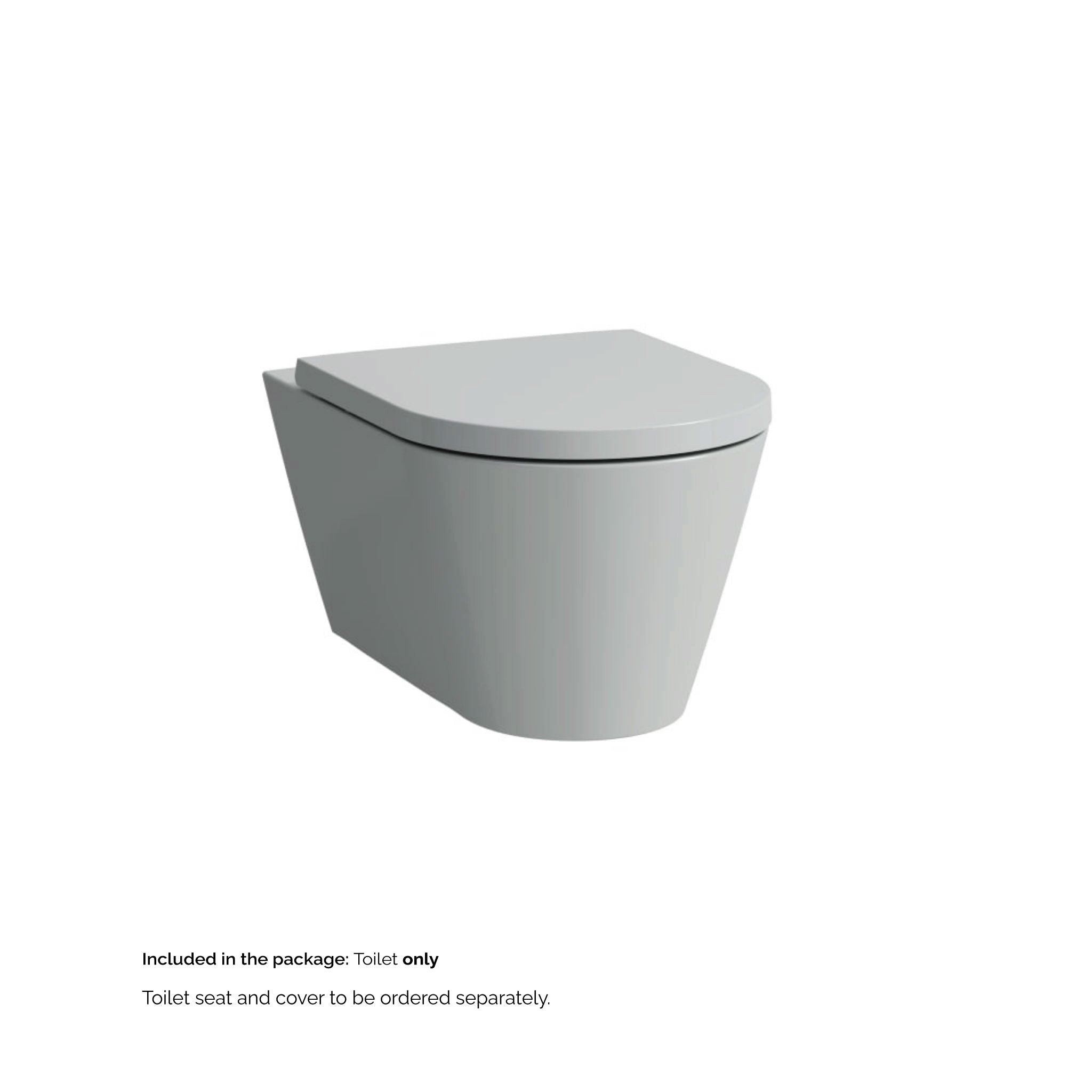 Laufen, Laufen Kartell 15" x 14" Matte Gray Dual-Flush Washdown Rimless Wall-Mounted Toilet