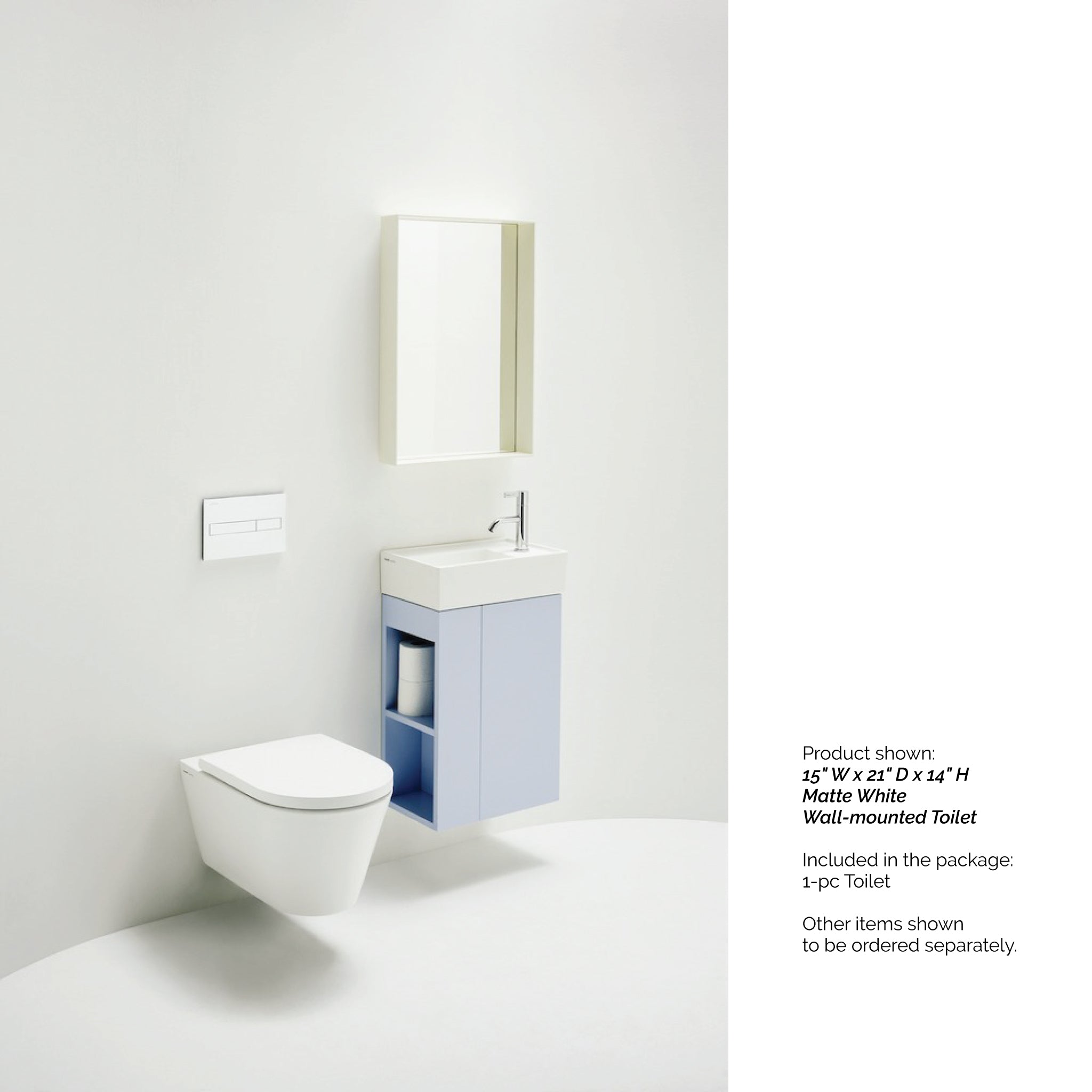 Laufen, Laufen Kartell 15" x 14" Matte White Dual-Flush Washdown Rimless Wall-Mounted Toilet