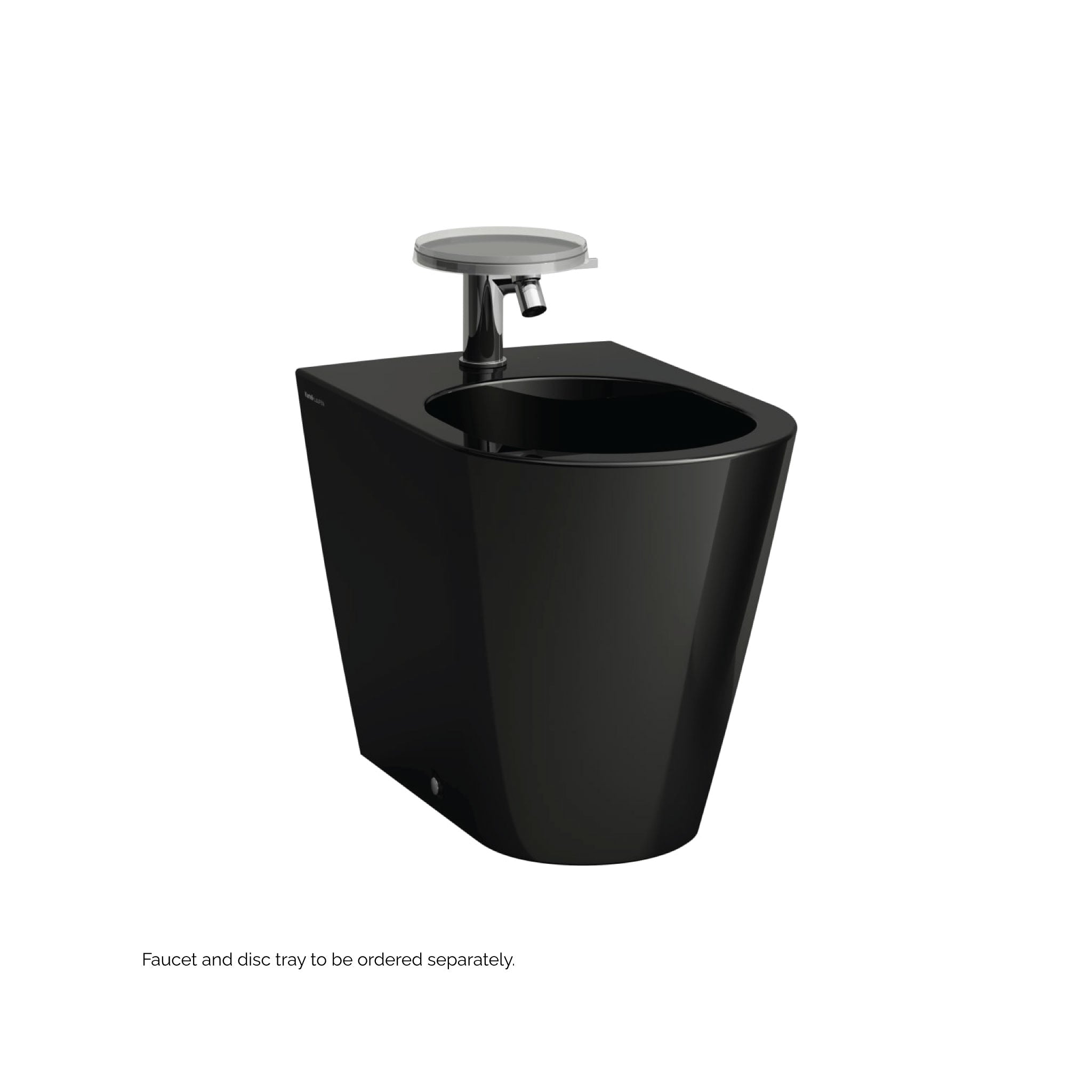 Laufen, Laufen Kartell 15" x 16" Single-Hole Glossy Black Floor-Mounted Bidet