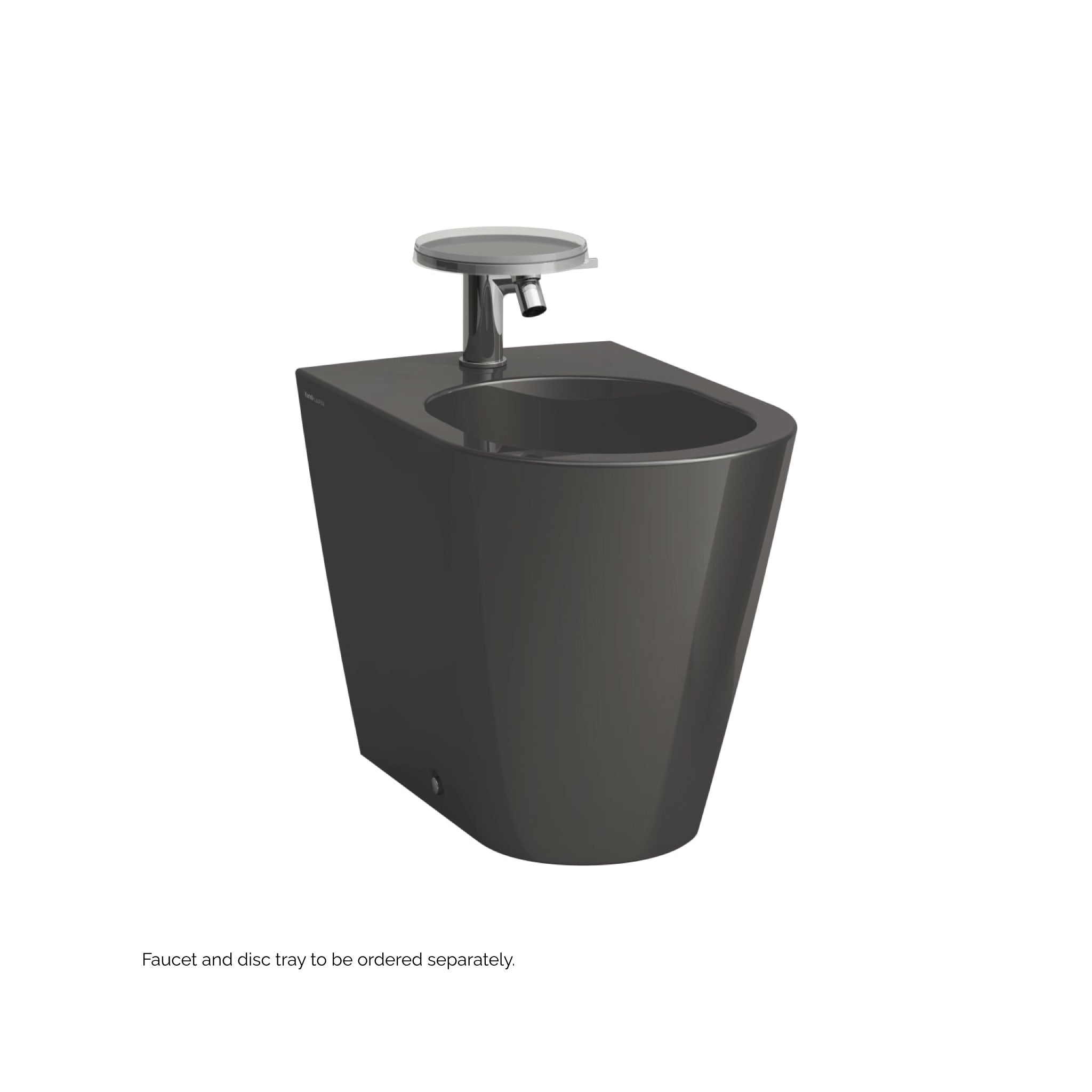 Laufen, Laufen Kartell 15" x 16" Single-Hole Matte Black Floor-Mounted Bidet