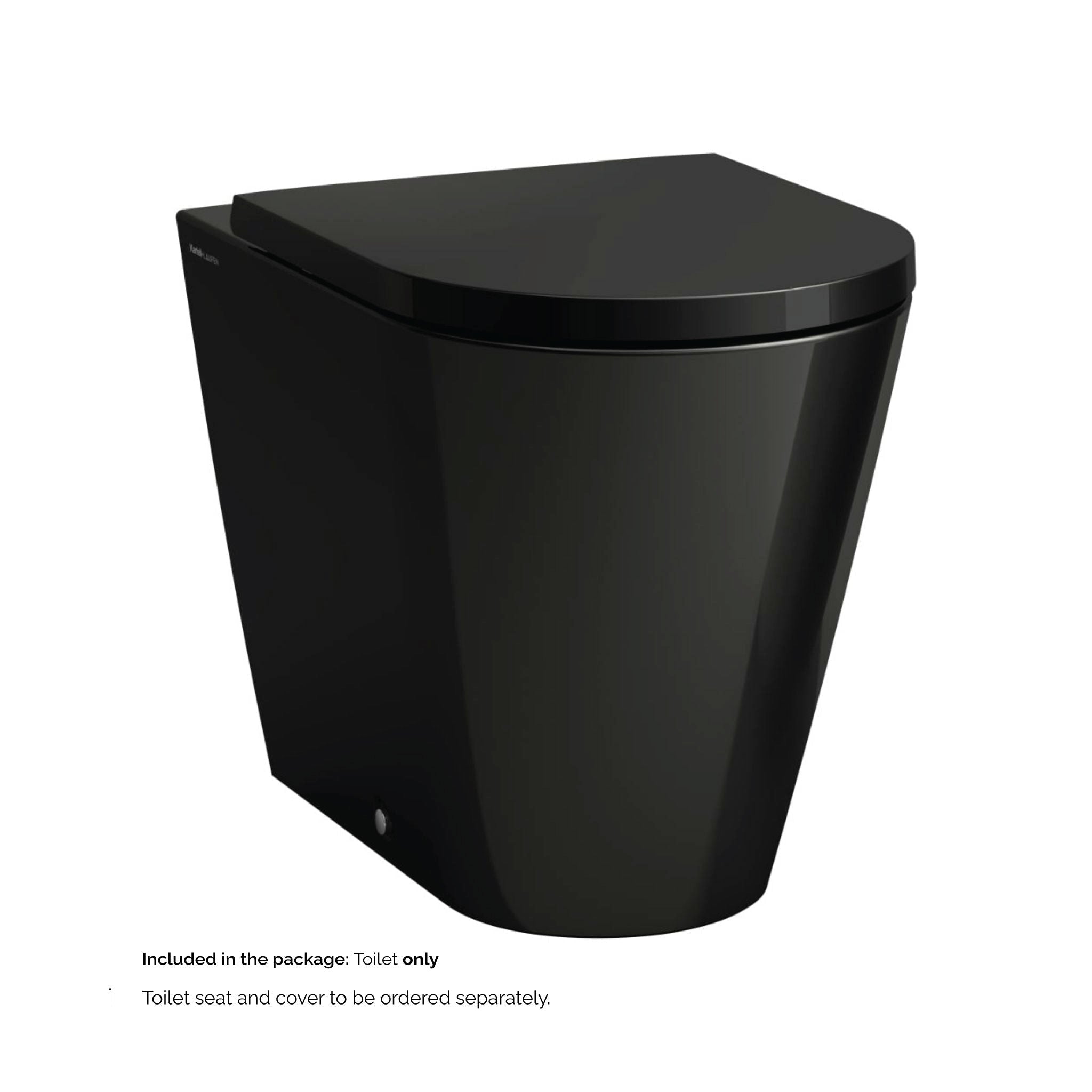 Laufen, Laufen Kartell 15" x 17" Glossy Black Dual-Flush Washdown Floor-Mounted Toilet