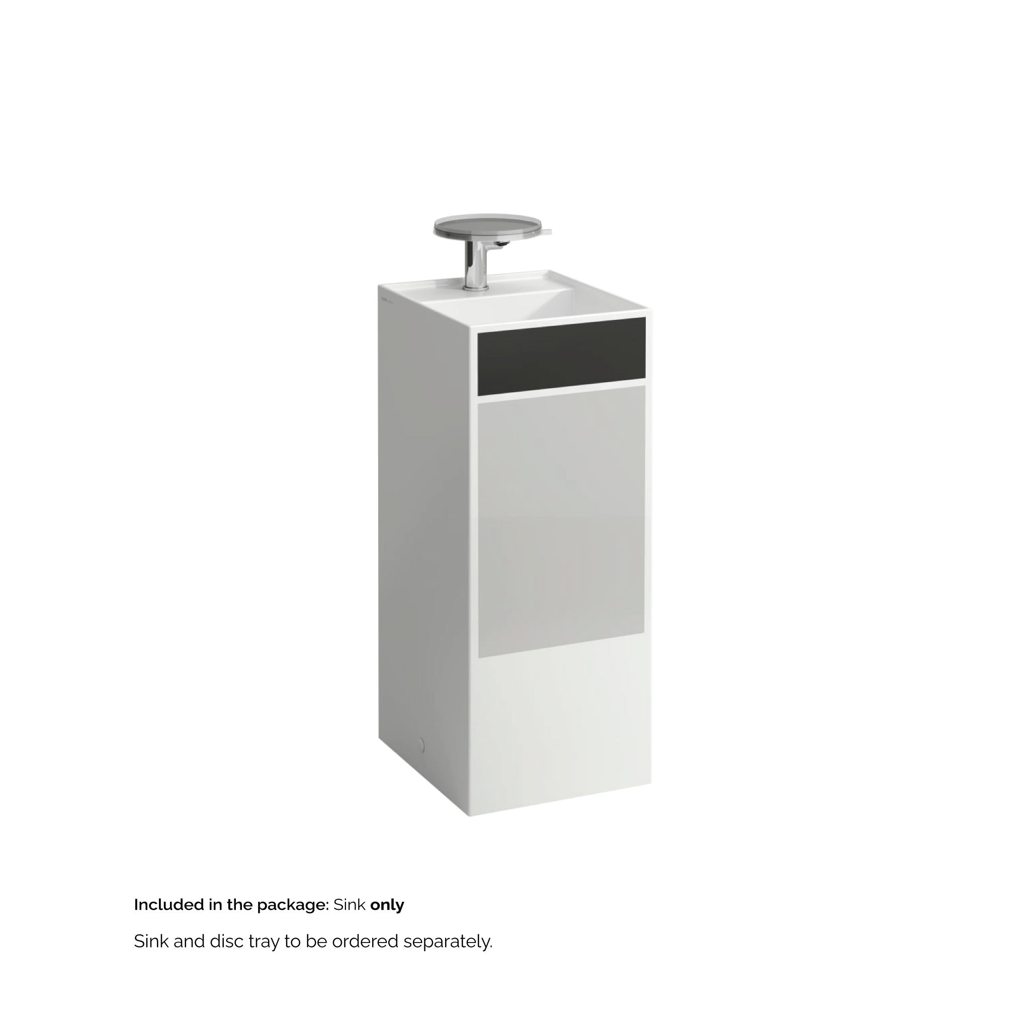 Laufen, Laufen Kartell 15" x 17" x 35" Black and Gray Surface Freestanding Bathroom Sink With Faucet Hole