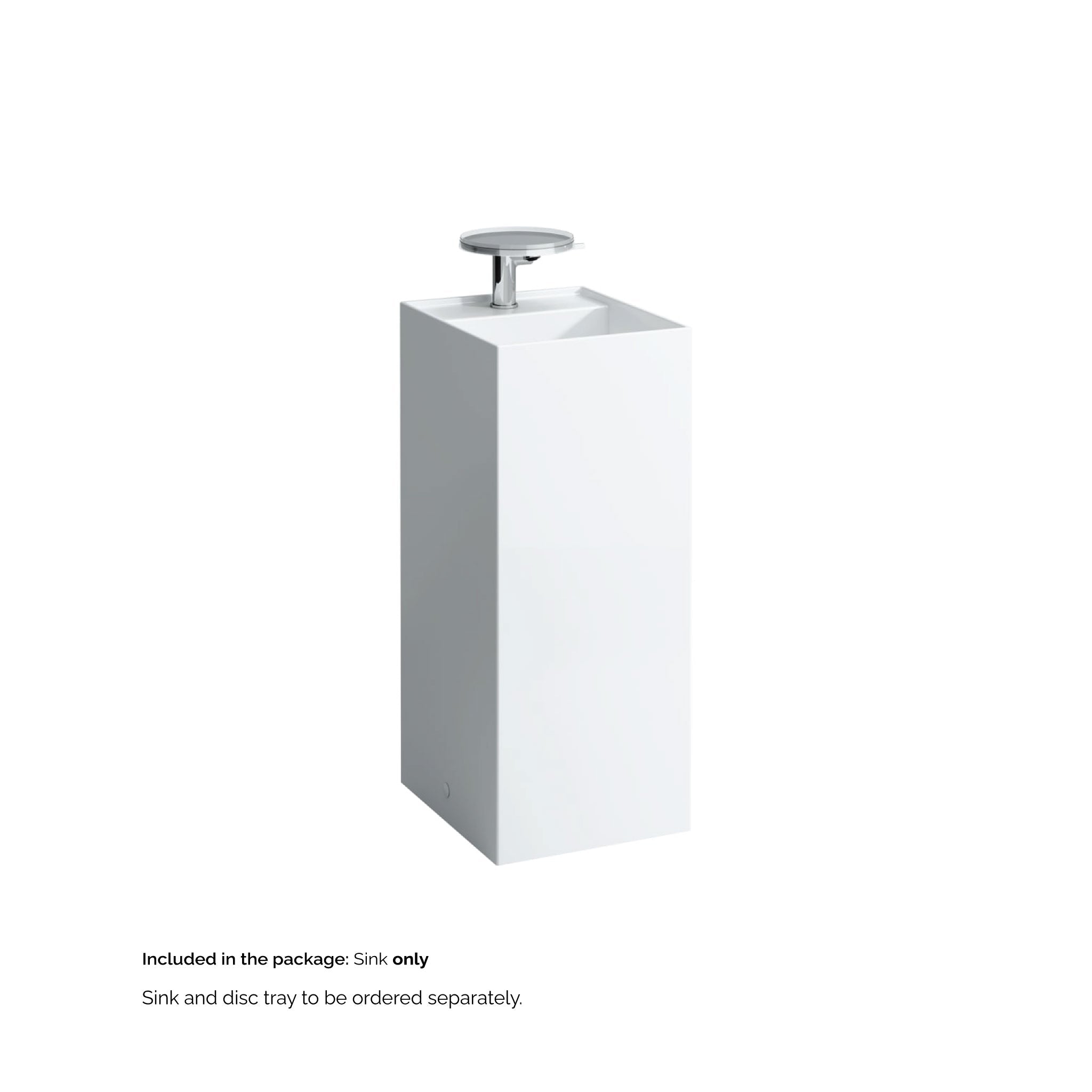 Laufen, Laufen Kartell 15" x 17" x 35" White Freestanding Bathroom Sink With Faucet Hole