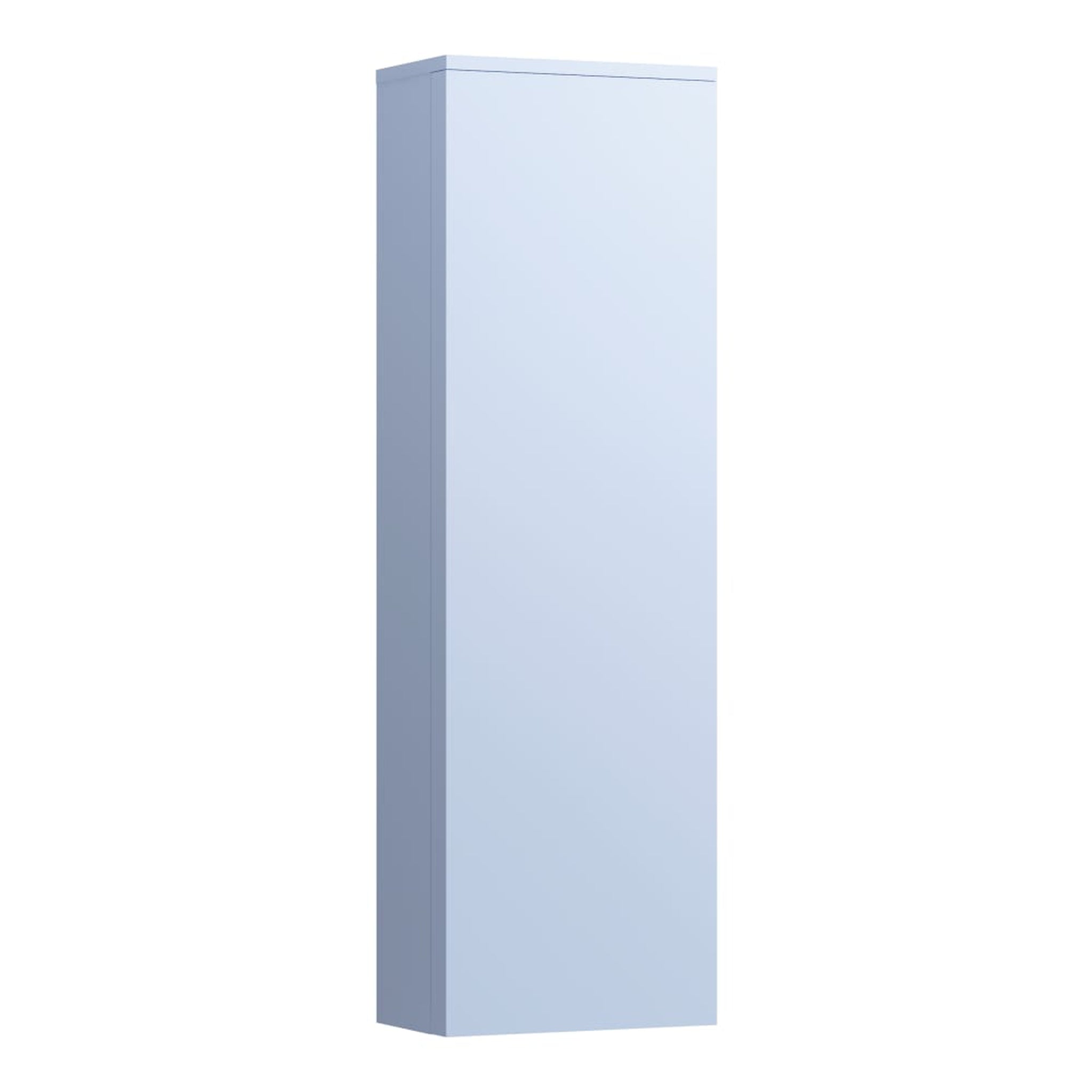 Laufen, Laufen Kartell 16" x 51" 1-Door Left-Hinged Gray Blue Wall-Mounted Tall Cabinet With 4 Fixed Glass Shelves