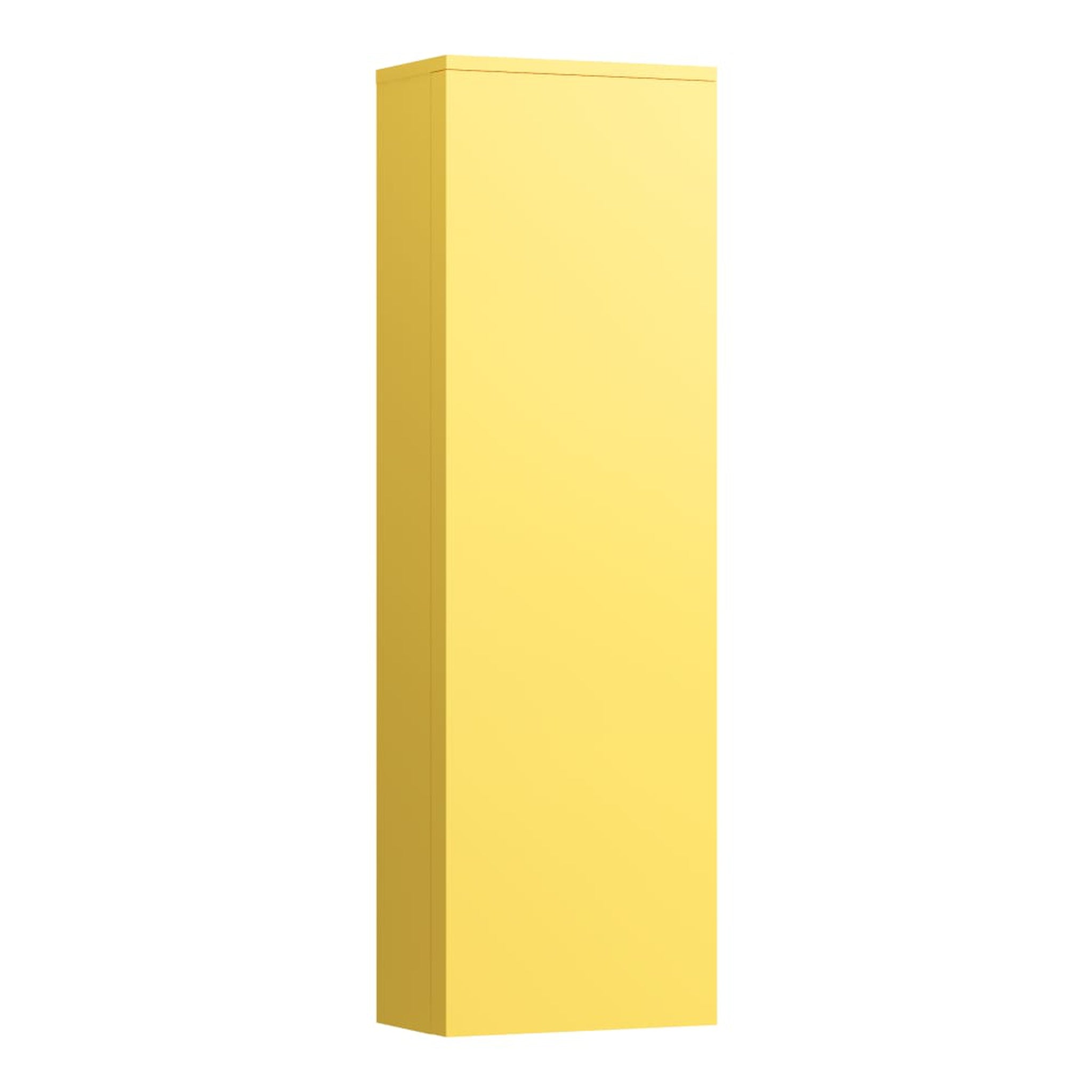 Laufen, Laufen Kartell 16" x 51" 1-Door Left-Hinged Mustard Yellow Wall-Mounted Tall Cabinet With 4 Fixed Glass Shelves